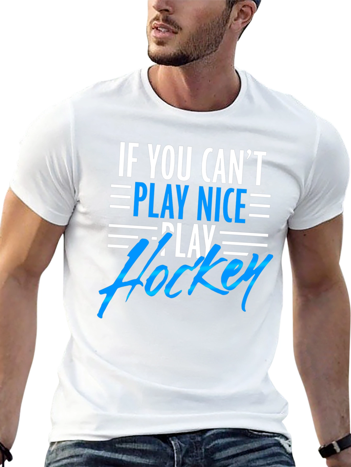 Play Hockey Graphic Tee - Black Cotton T-Shirt