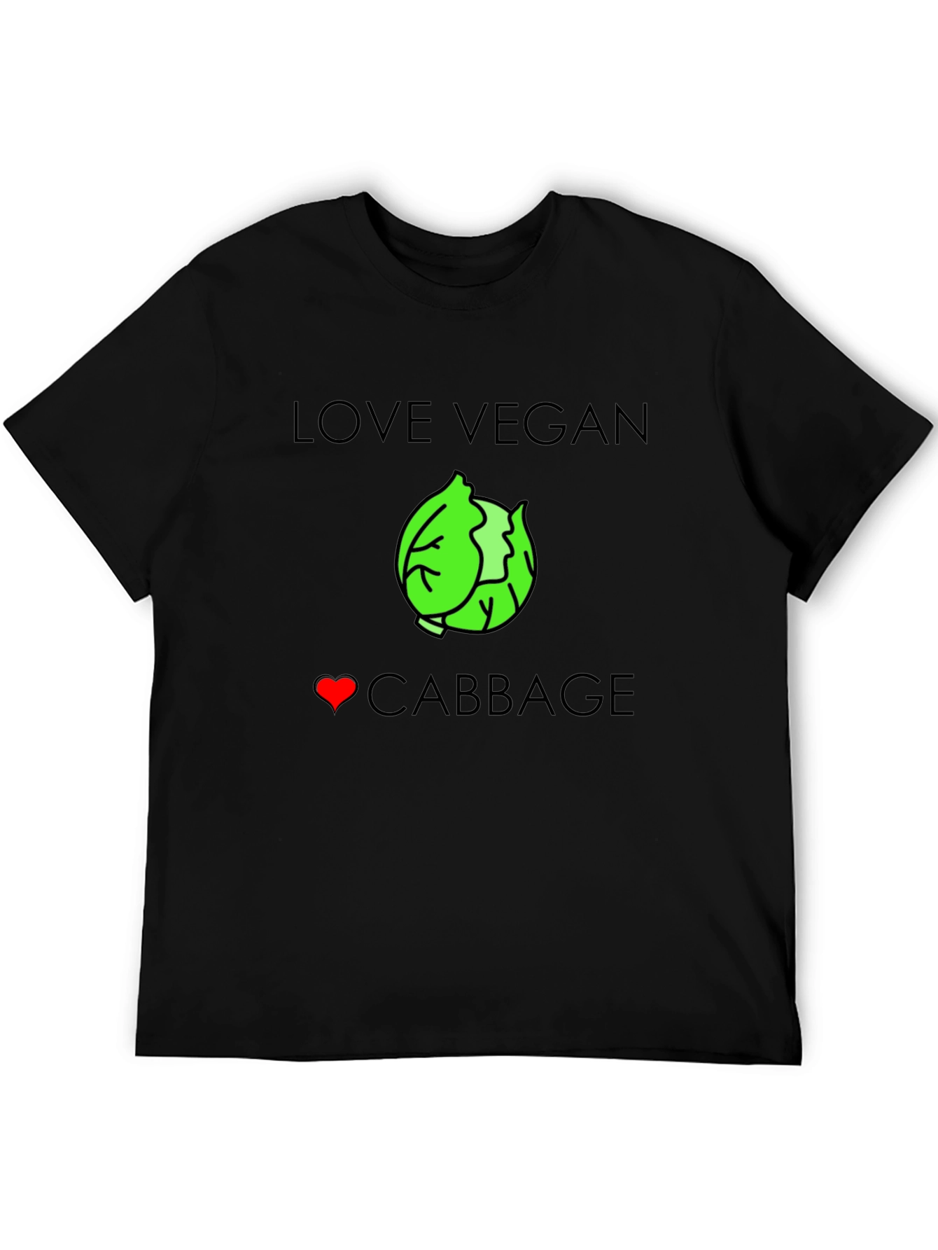 Love Vegan Cabbage T-Shirt - Unisex Black Tee