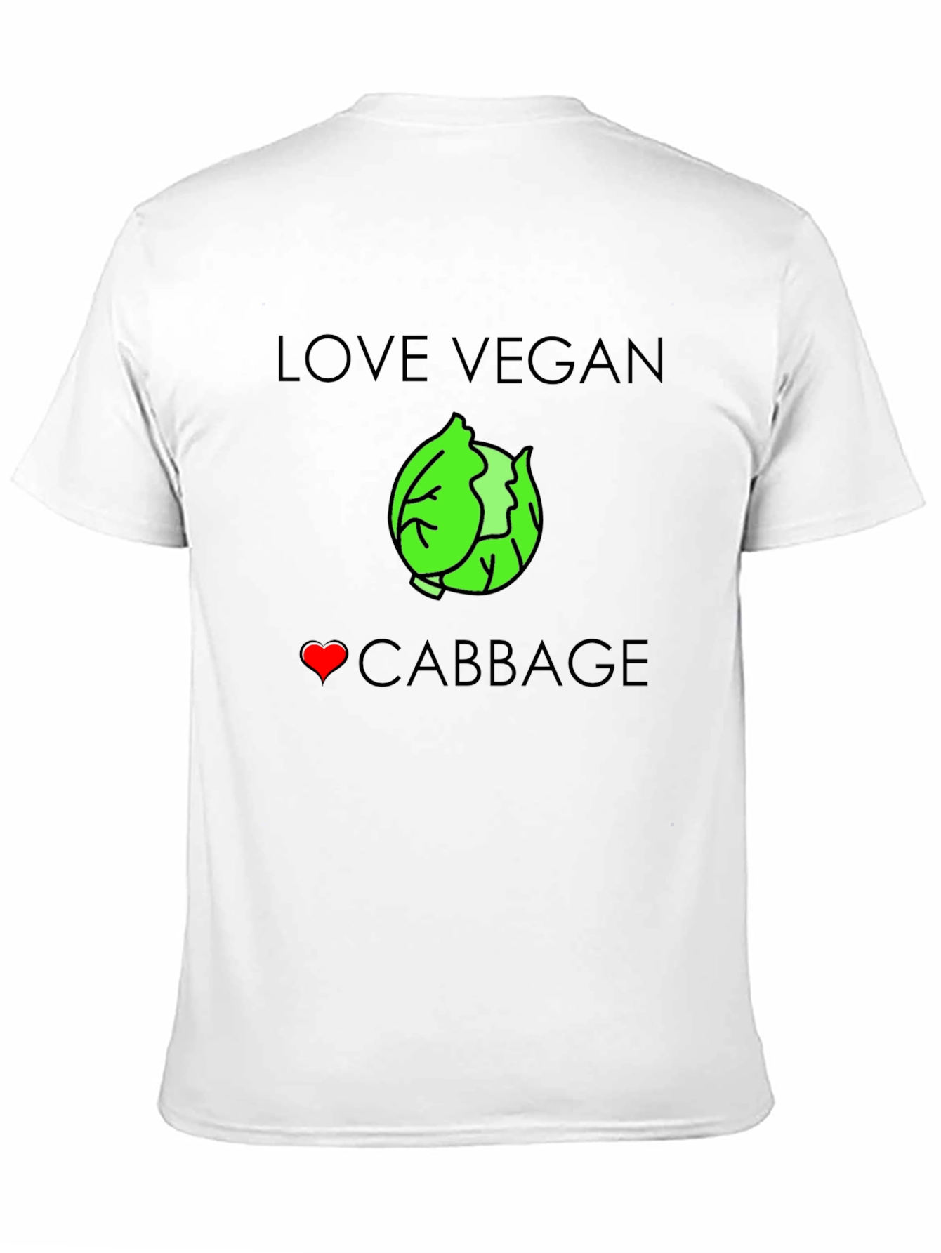 Love Vegan Cabbage T-Shirt - Unisex Black Tee