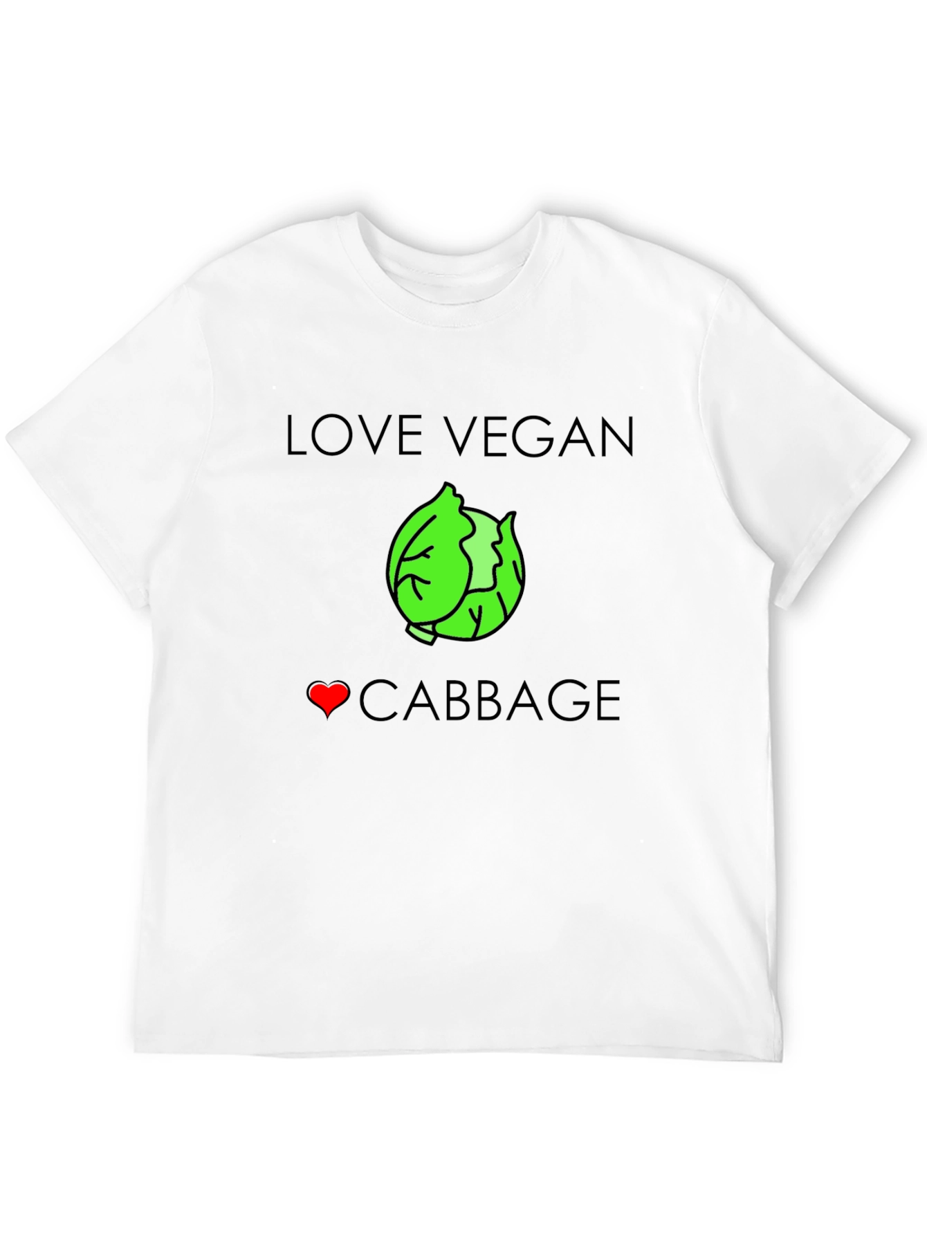 Love Vegan Cabbage T-Shirt - Unisex Black Tee