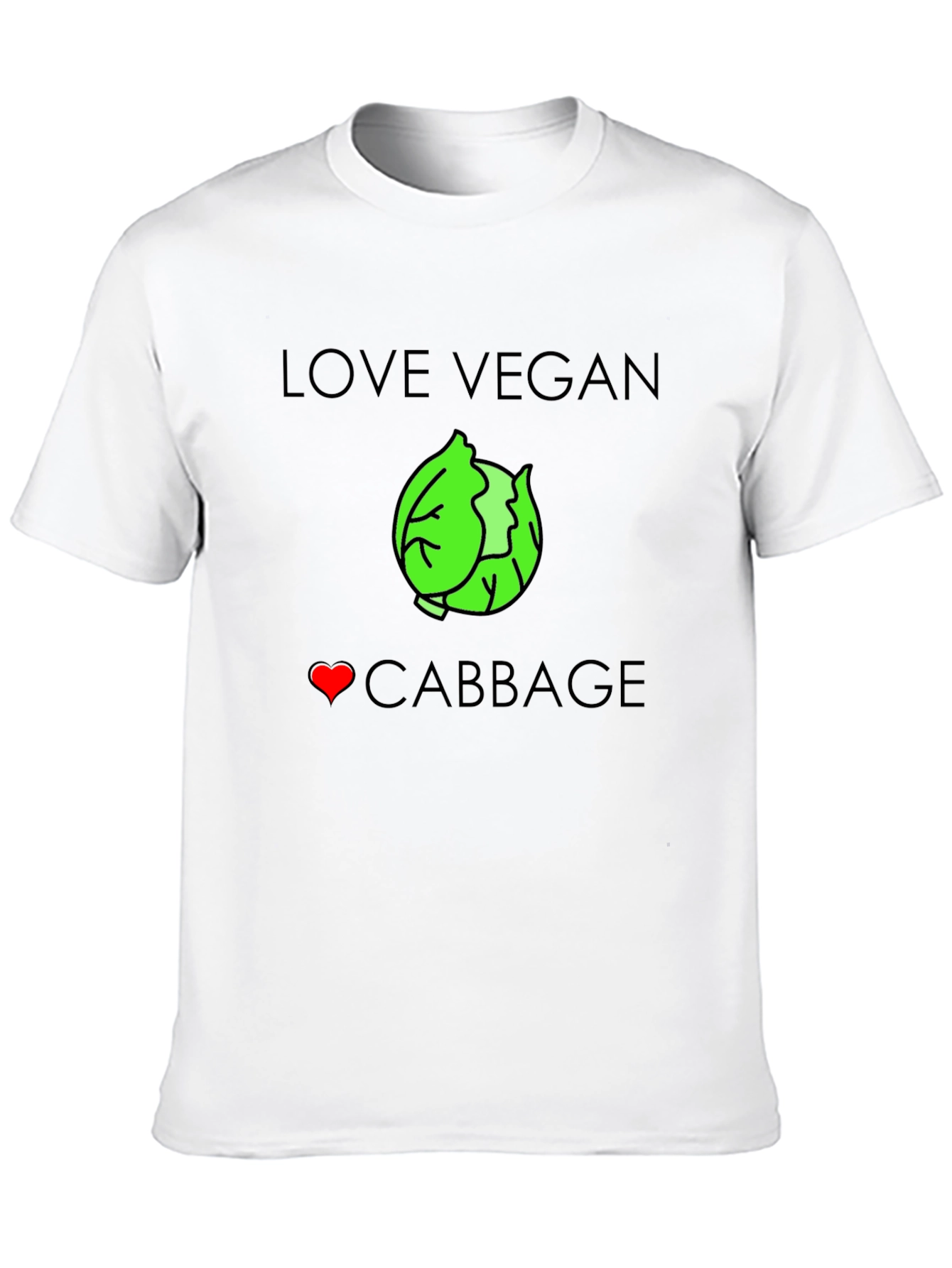 Love Vegan Cabbage T-Shirt - Unisex Black Tee