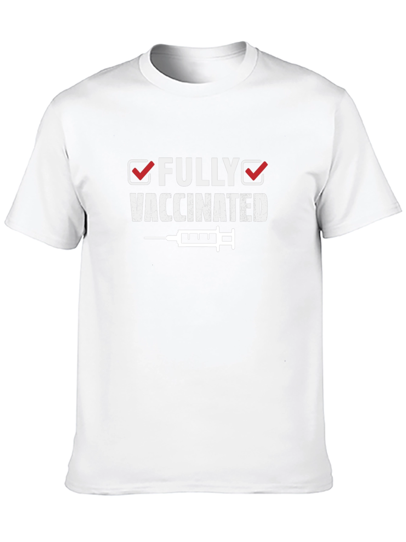 Fully Vaccinated Black Cotton Graphic T-Shirt
