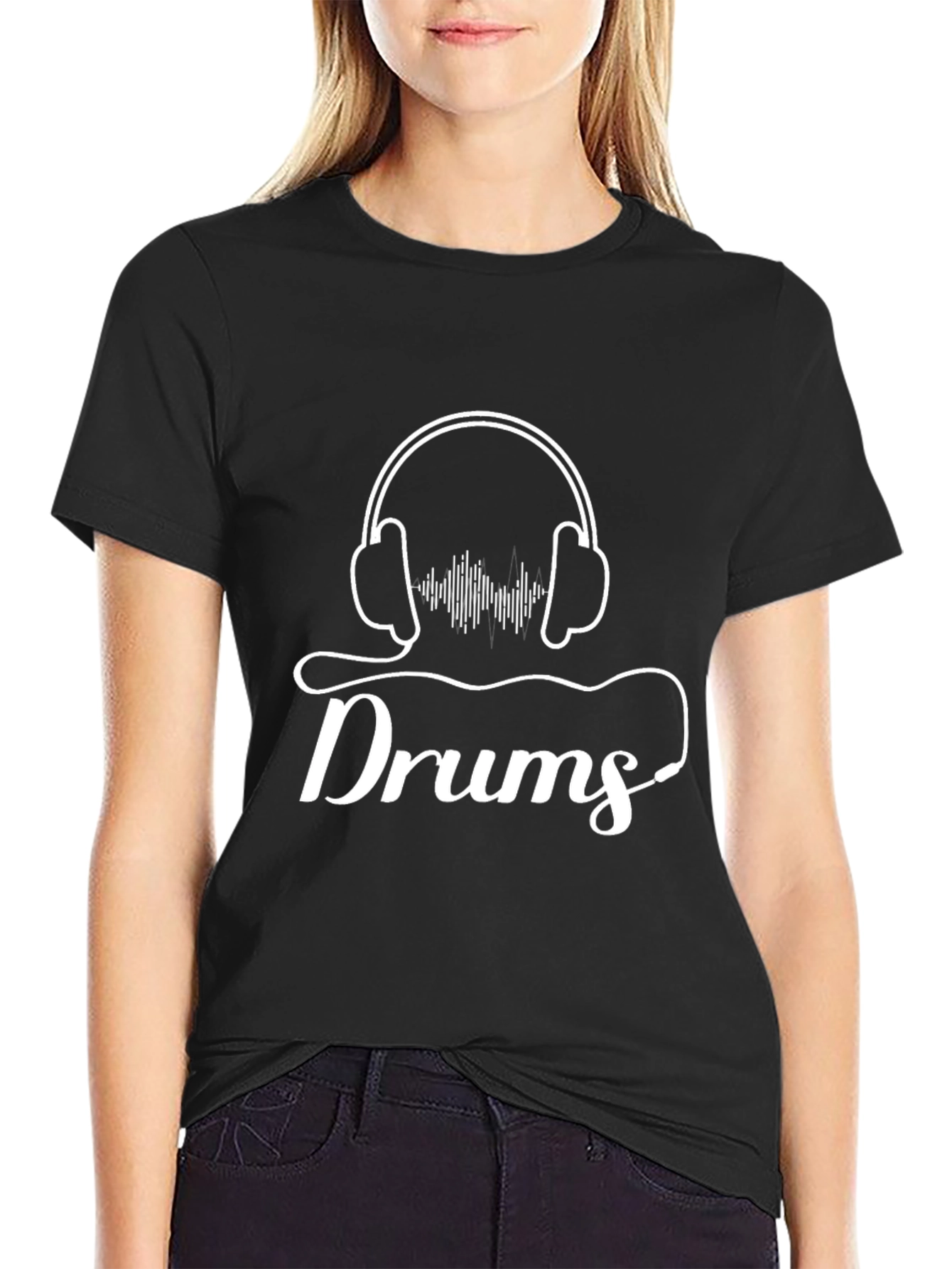 Drums Headphones Graphic Tee - Musician T-Shirt