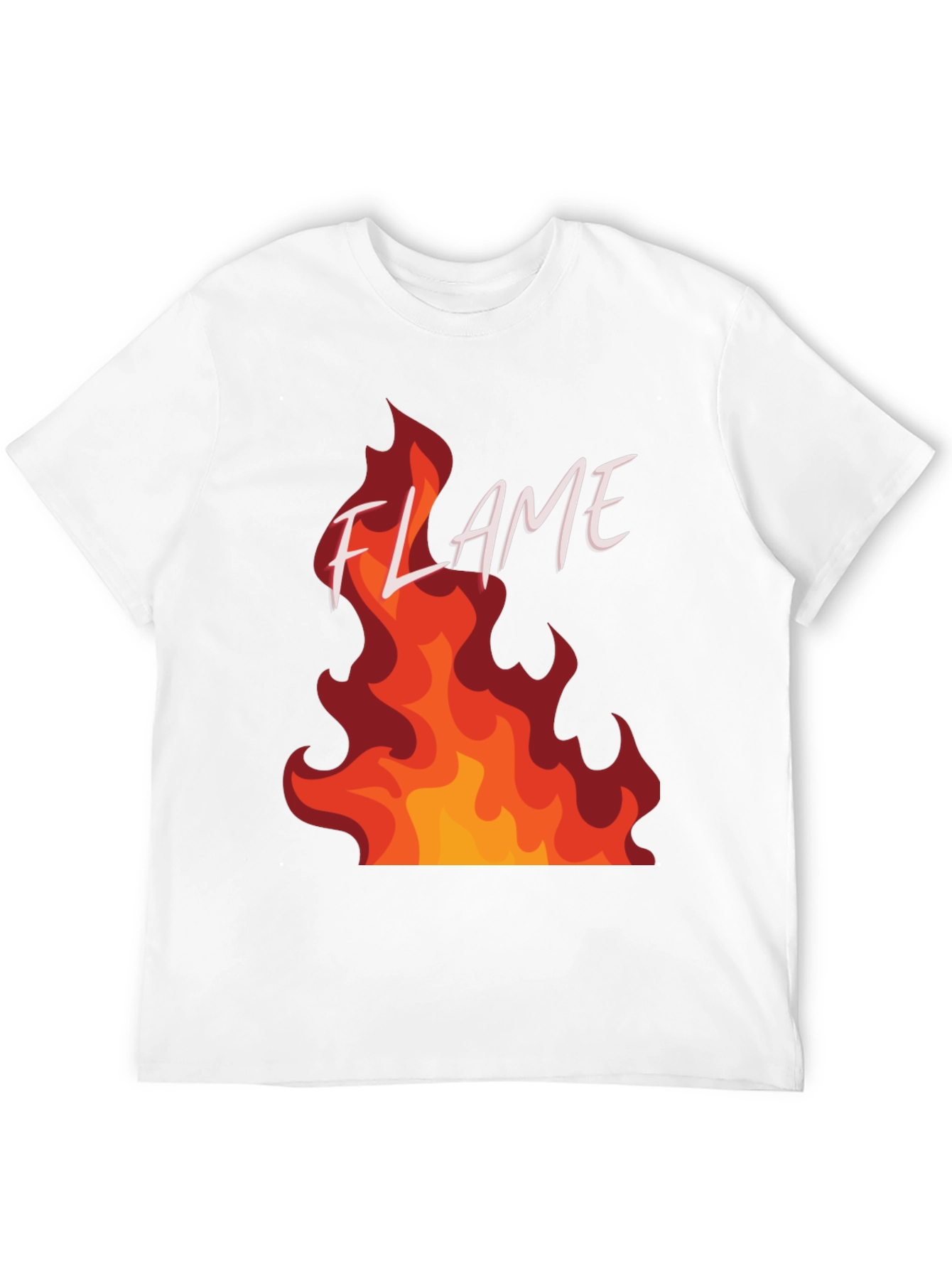 Flame Graphic Print Black T-Shirt