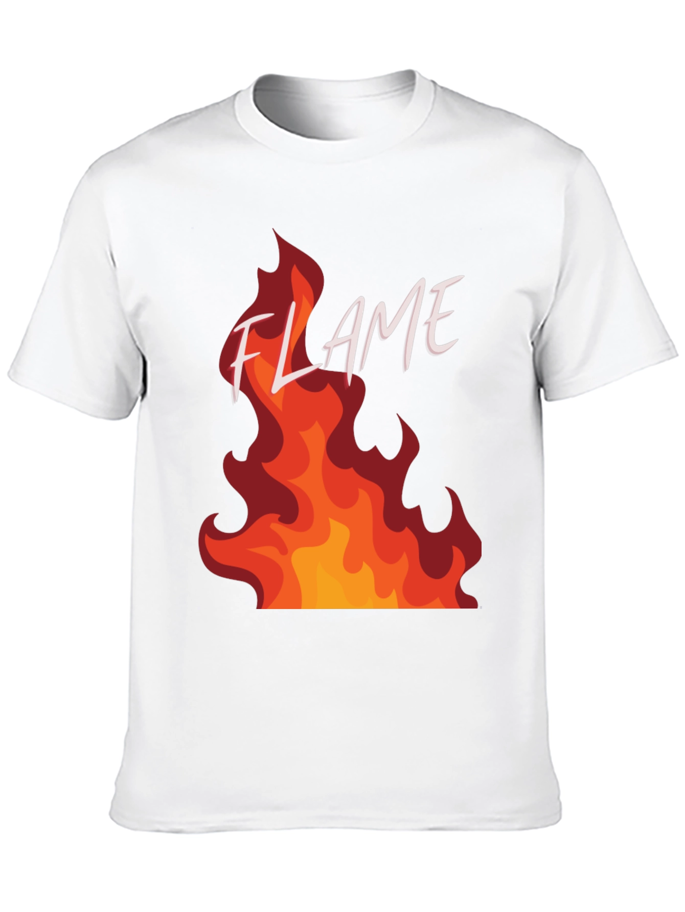 Flame Graphic Print Black T-Shirt