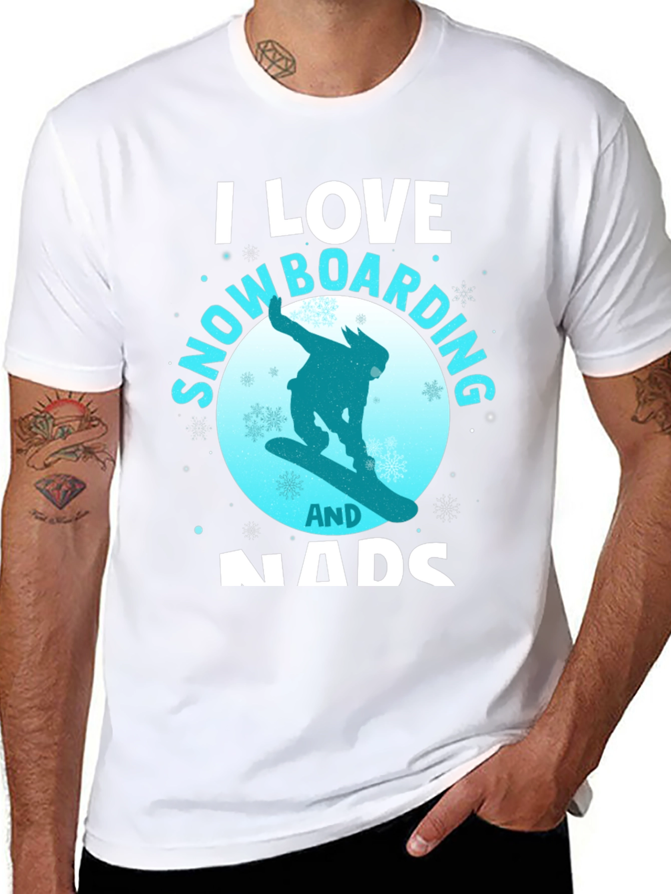 Snowboarding Fan T-Shirt: I Love Snowboarding & Nads