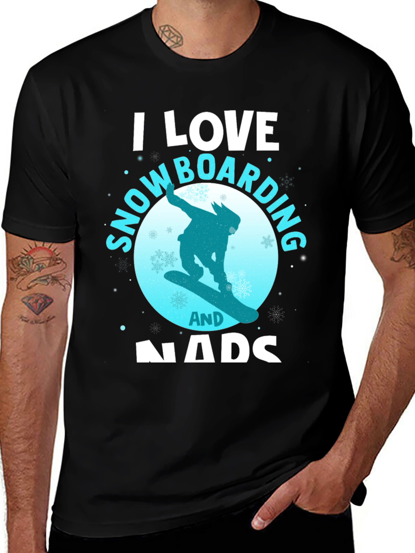 Snowboarding Fan T-Shirt: I Love Snowboarding & Nads