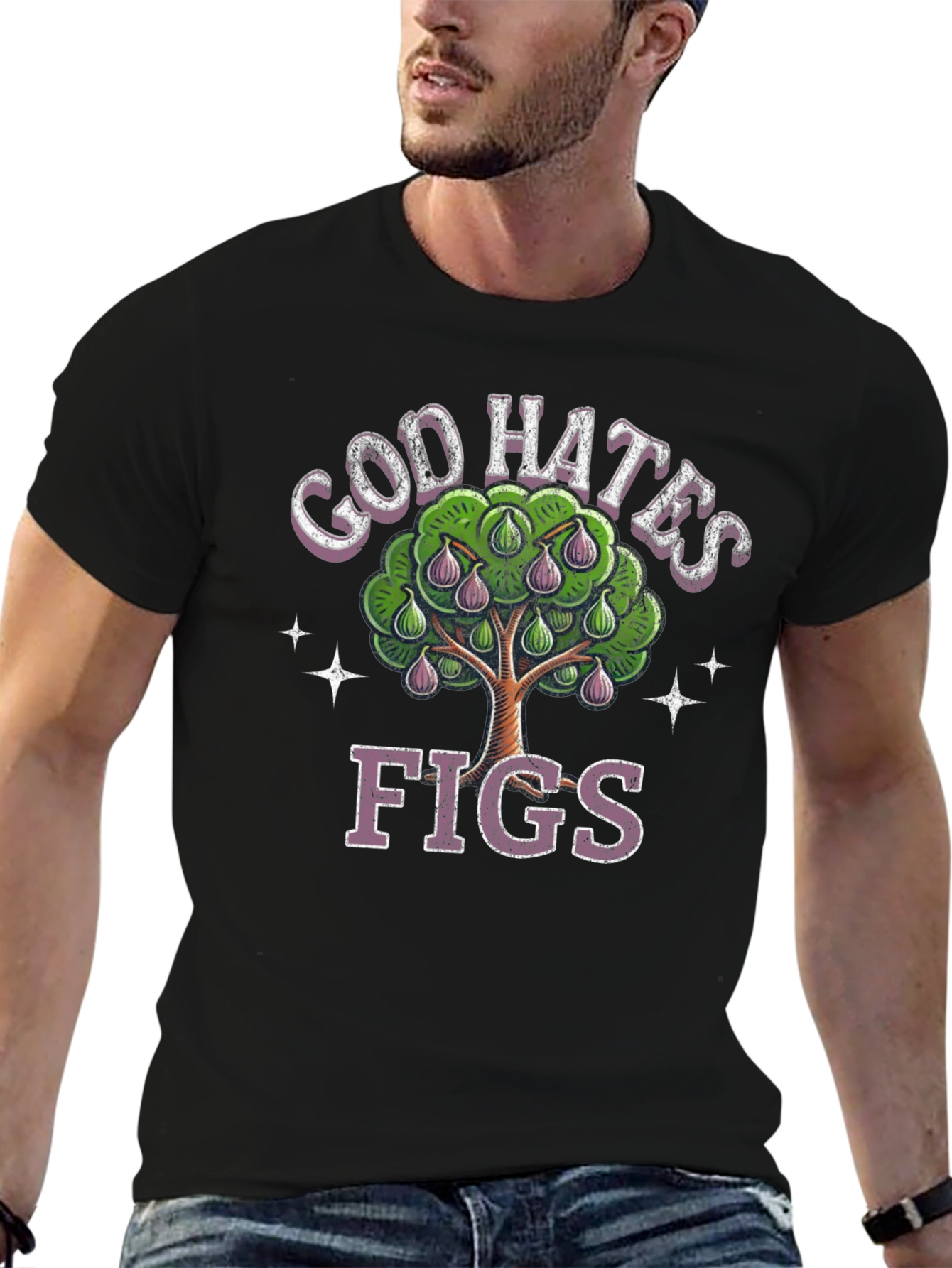 God Hates Figs Graphic Tee - Black Cotton T-Shirt
