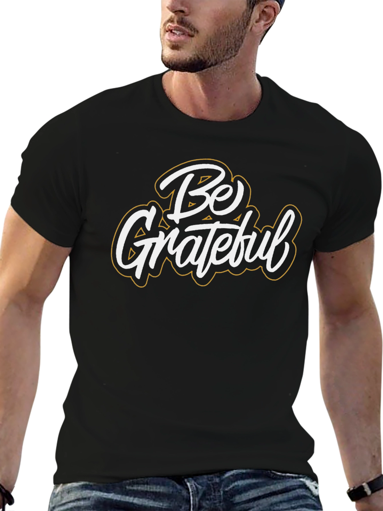 Be Grateful Graphic T-Shirt - Black