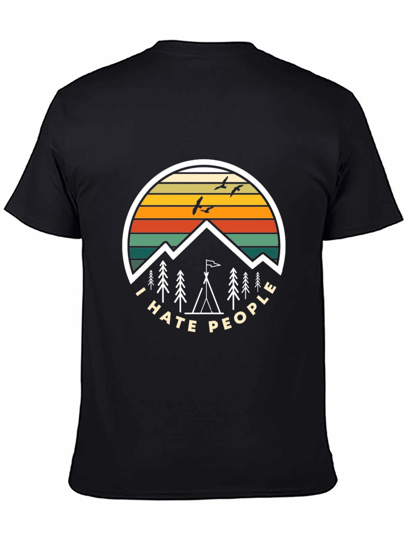 I Hate People Camping T-Shirt - Black