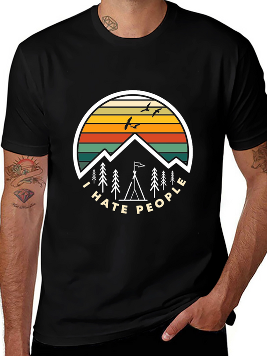 I Hate People Camping T-Shirt - Black