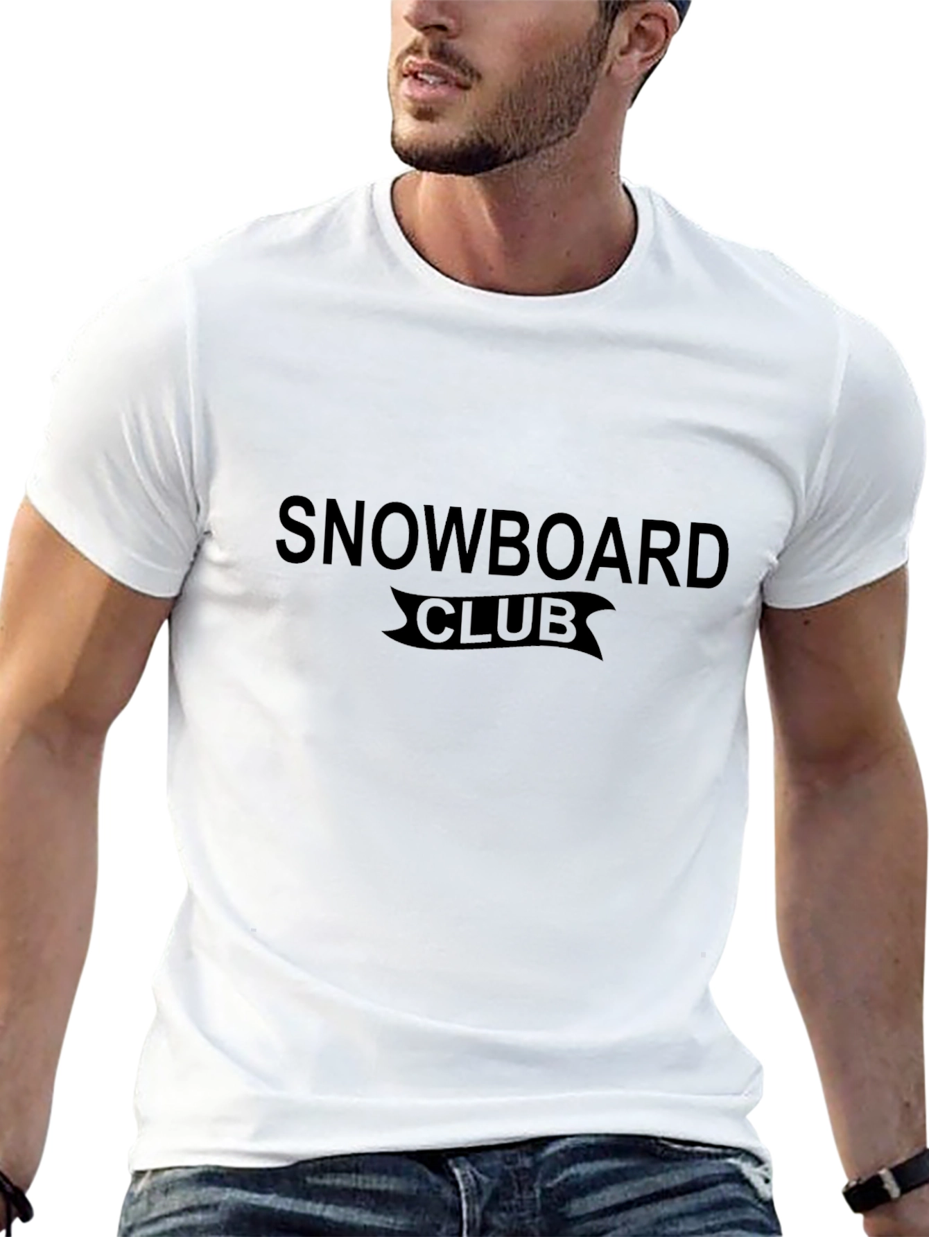 Snowboard Club Black Graphic T-Shirt
