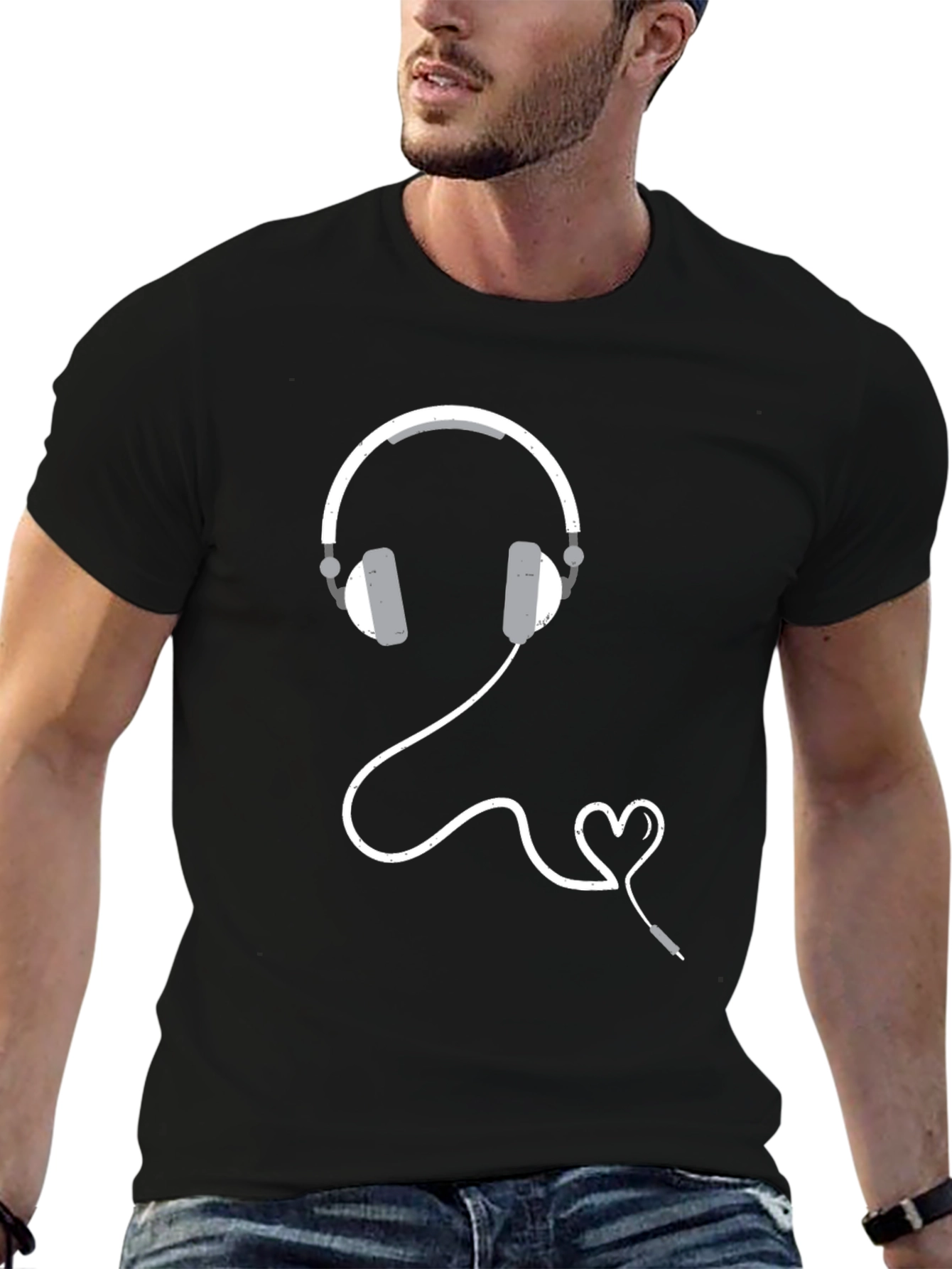 Headphones Heartbeat Graphic Tee