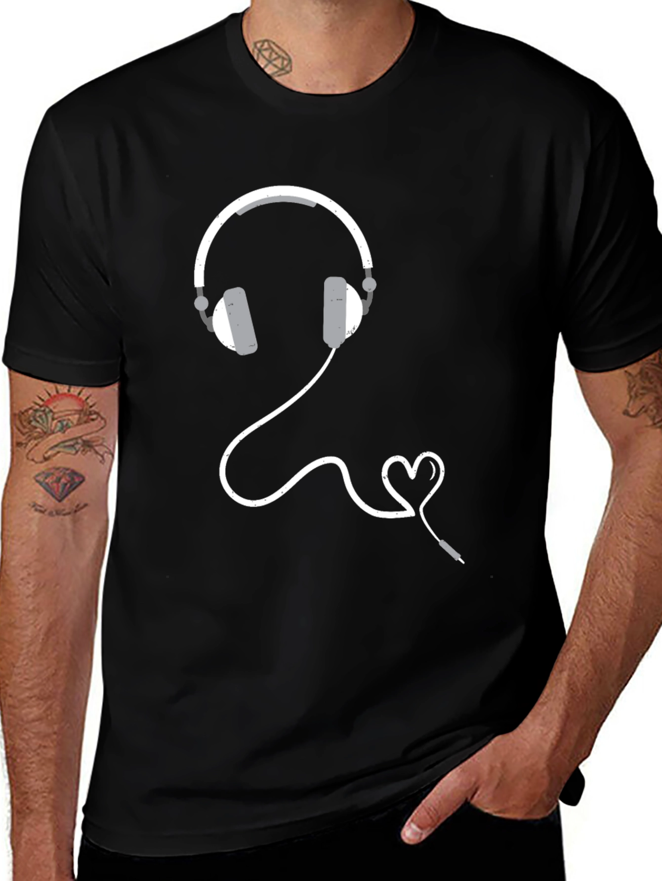 Headphones Heartbeat Graphic Tee