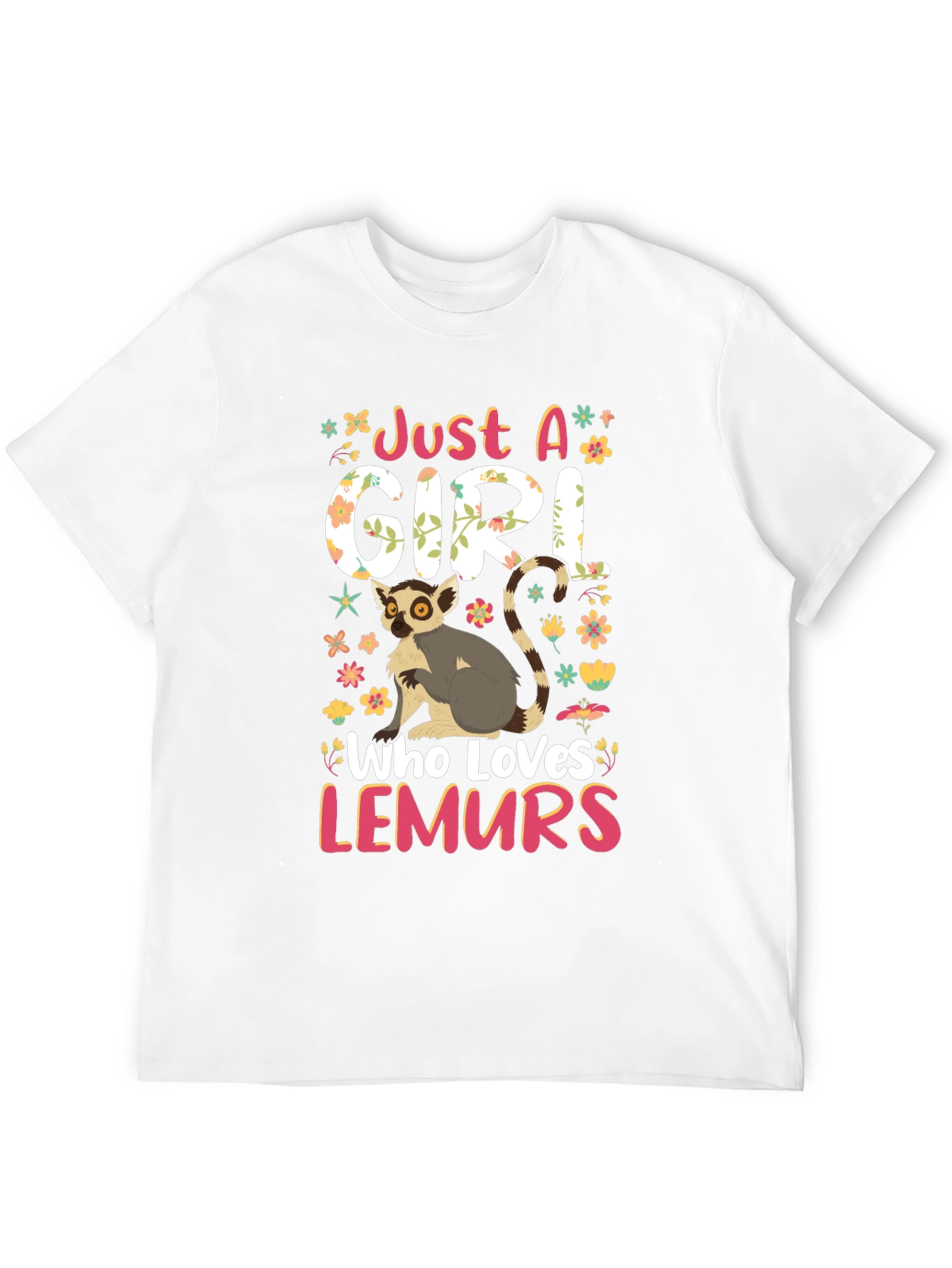 Just a Girl Who Loves Lemurs Black Graphic Tee