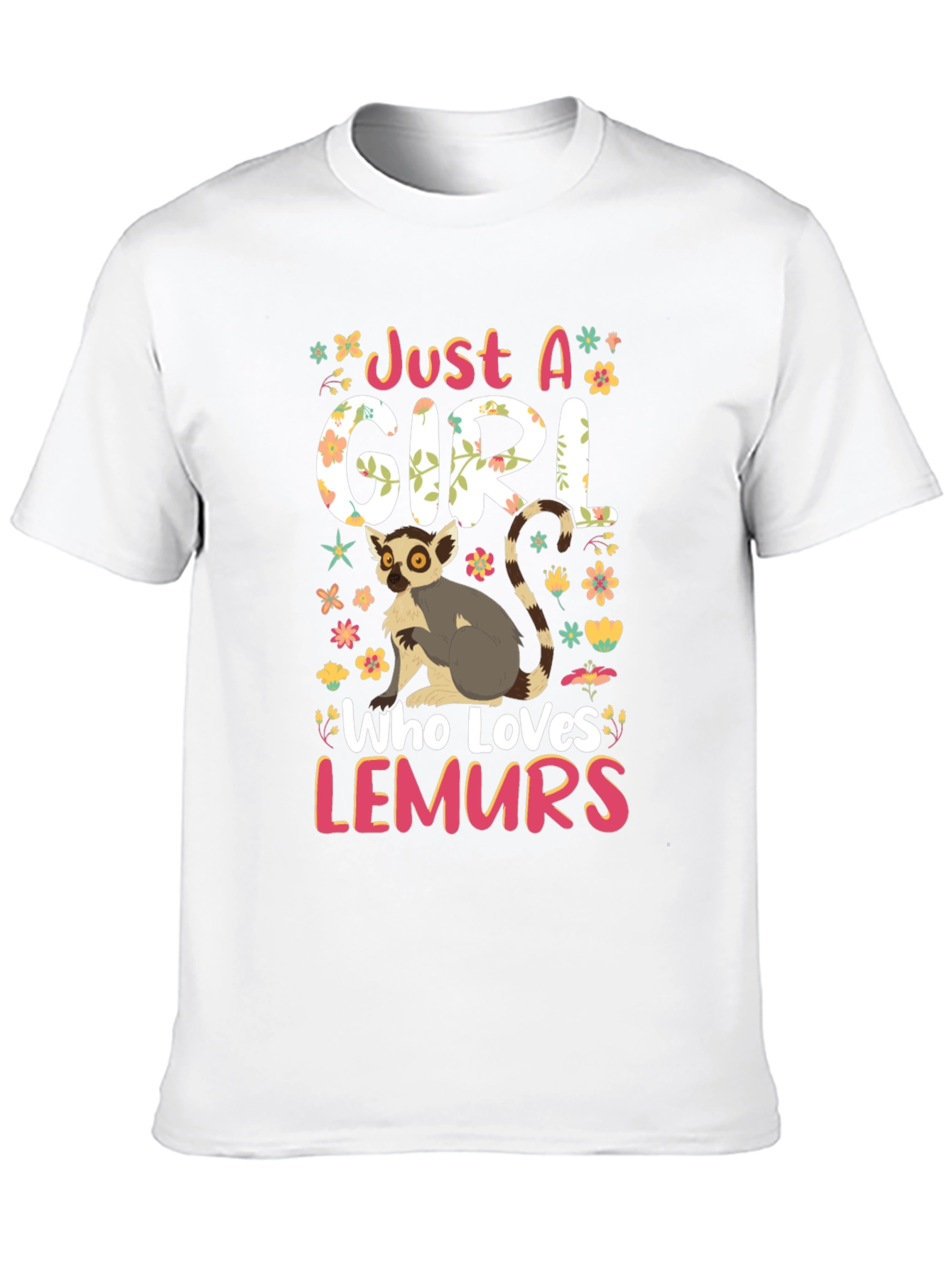 Just a Girl Who Loves Lemurs Black Graphic Tee