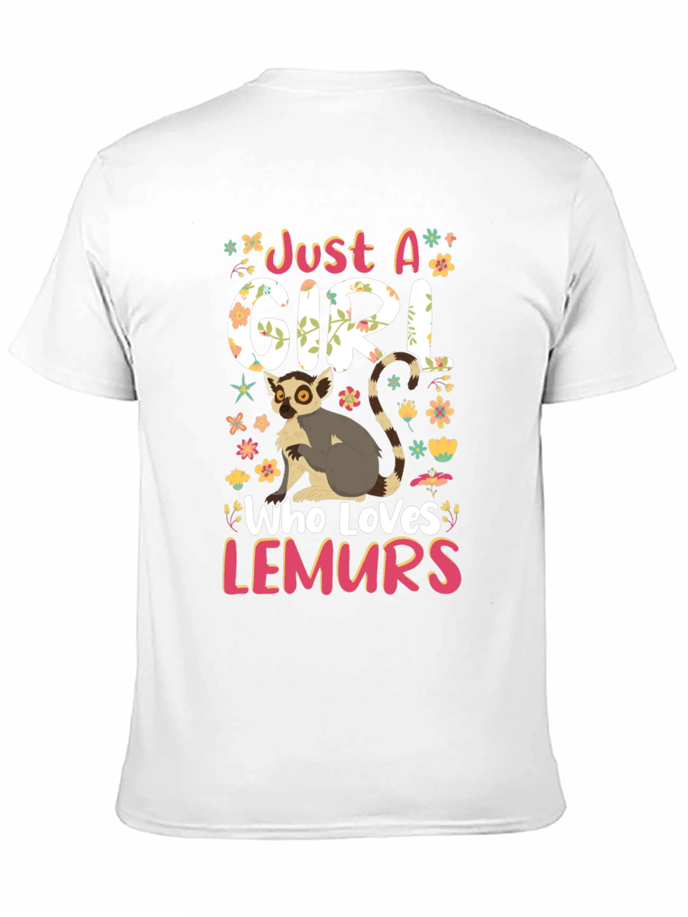 Just a Girl Who Loves Lemurs Black Graphic Tee