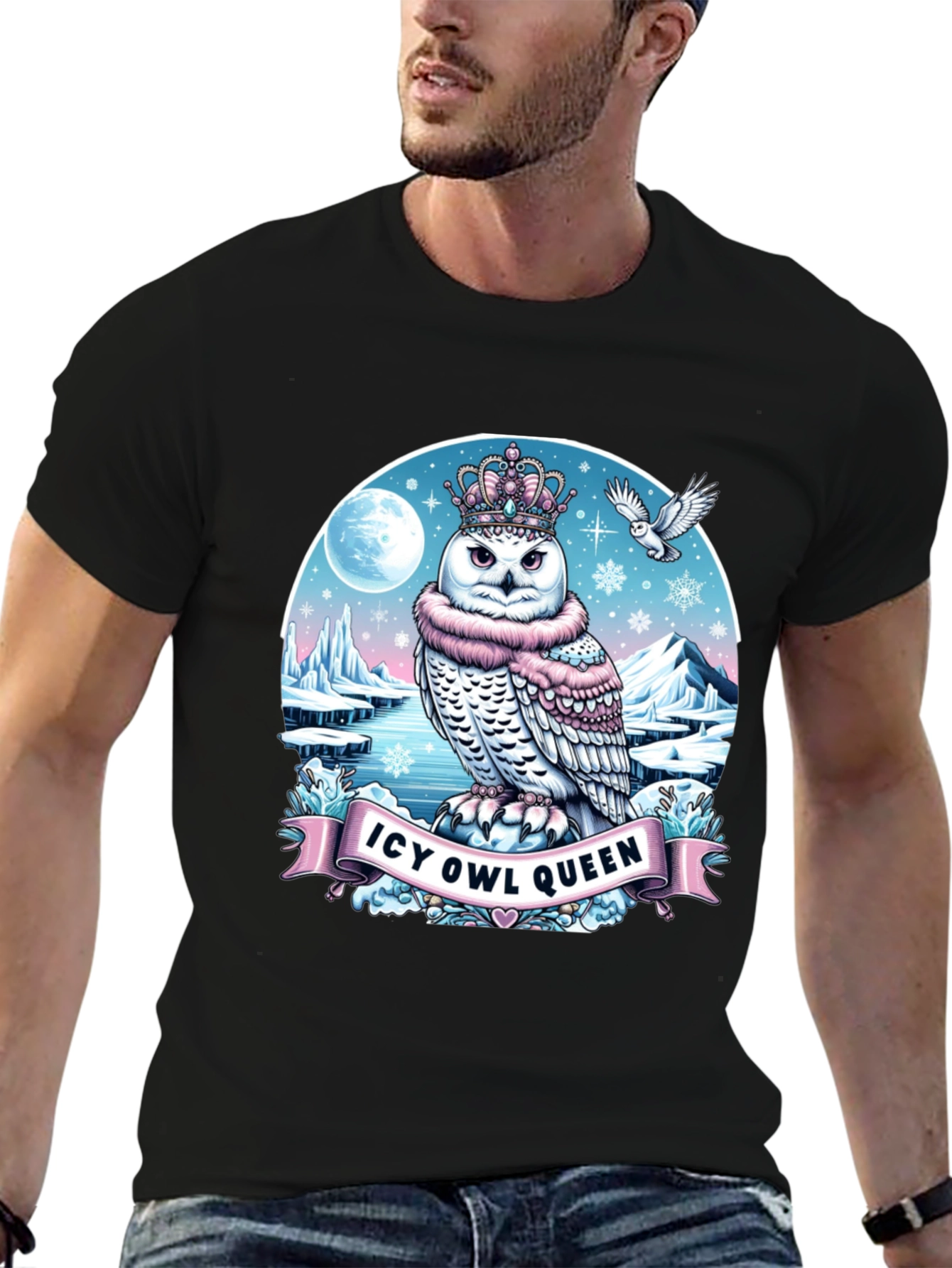 Icy Owl Queen Graphic T-Shirt