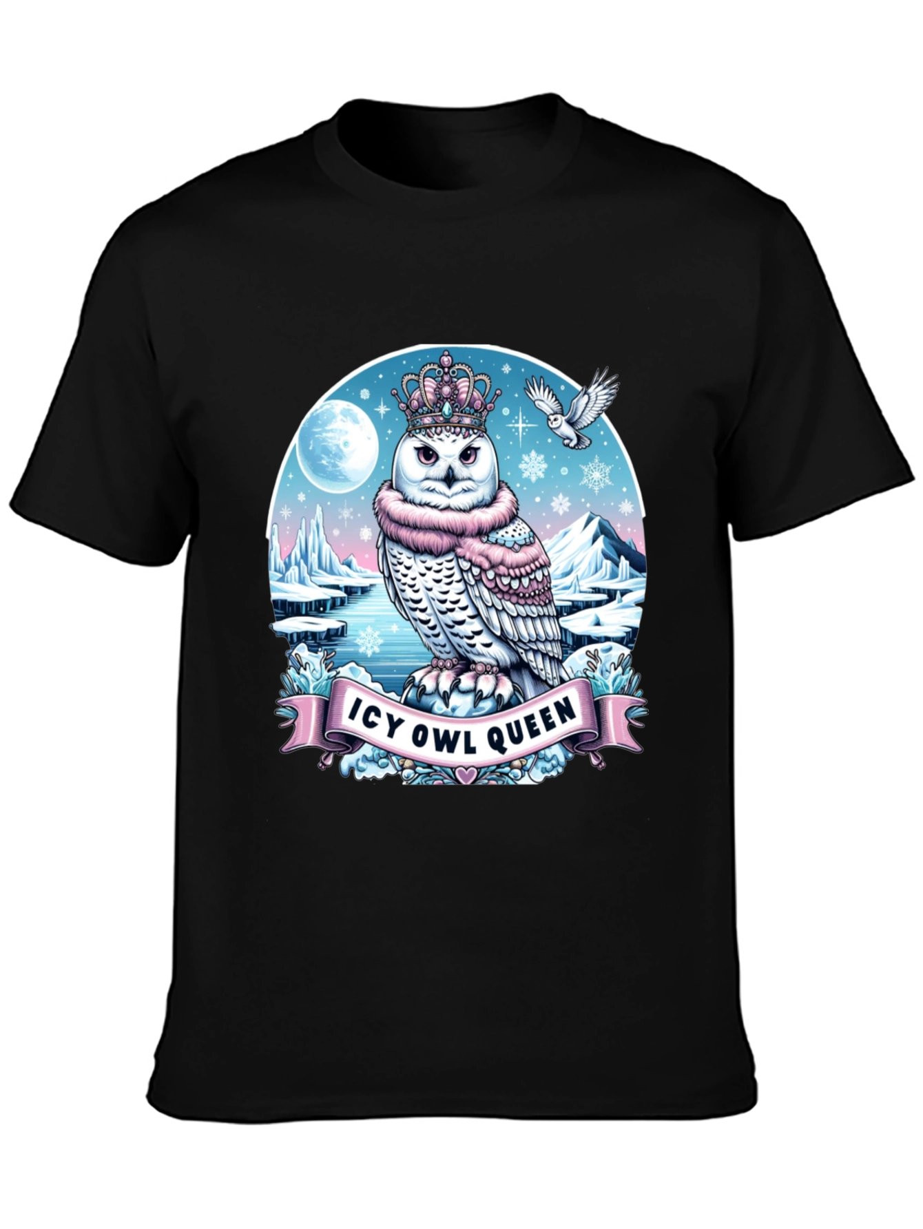 Icy Owl Queen Graphic T-Shirt