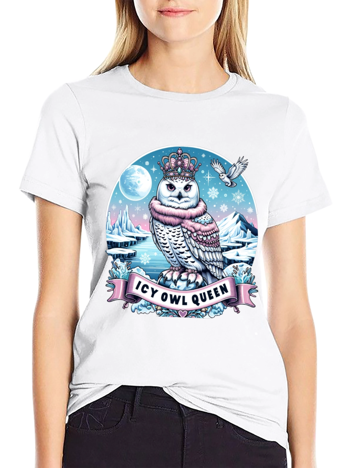 Icy Owl Queen Graphic T-Shirt