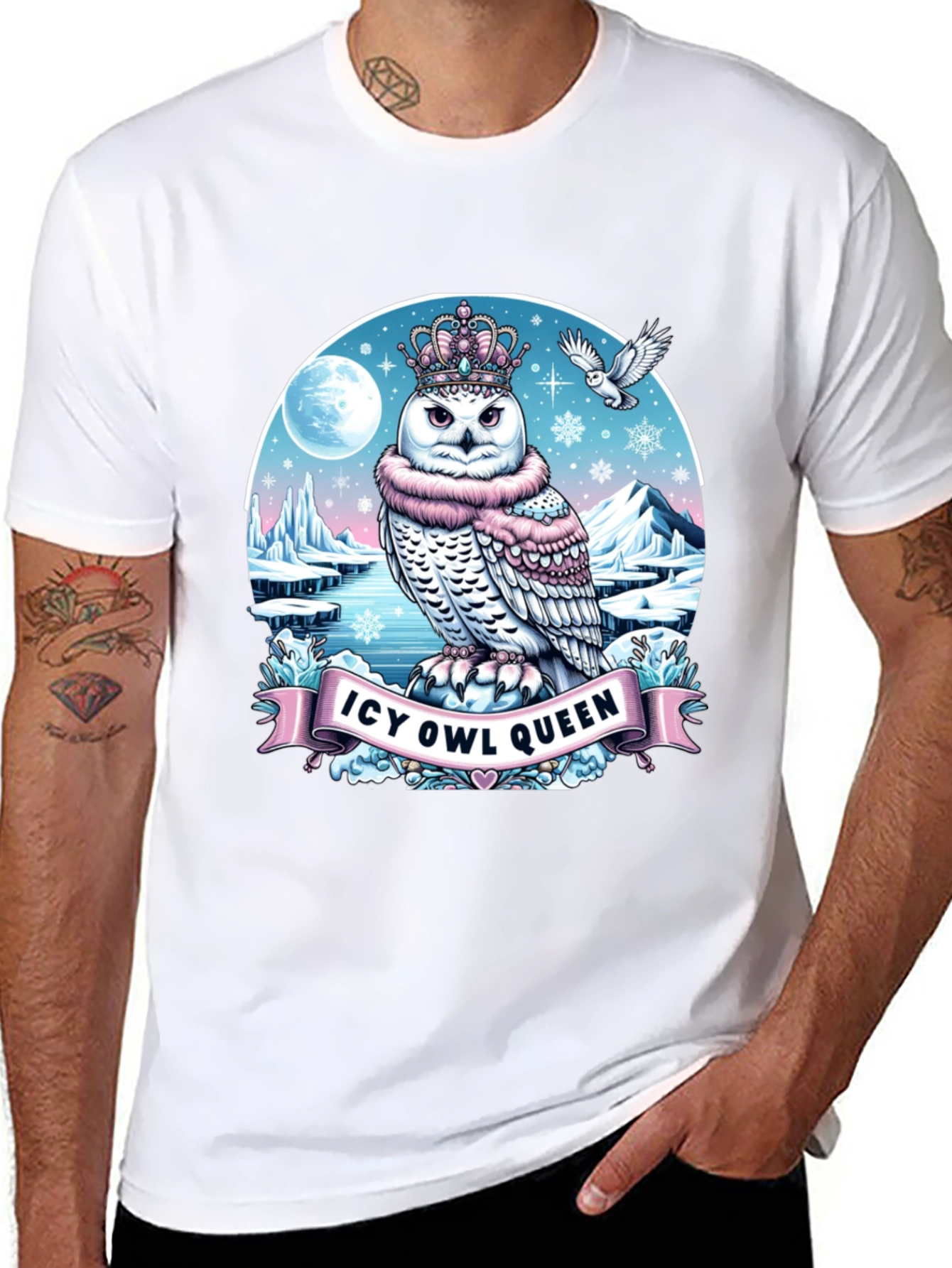 Icy Owl Queen Graphic T-Shirt