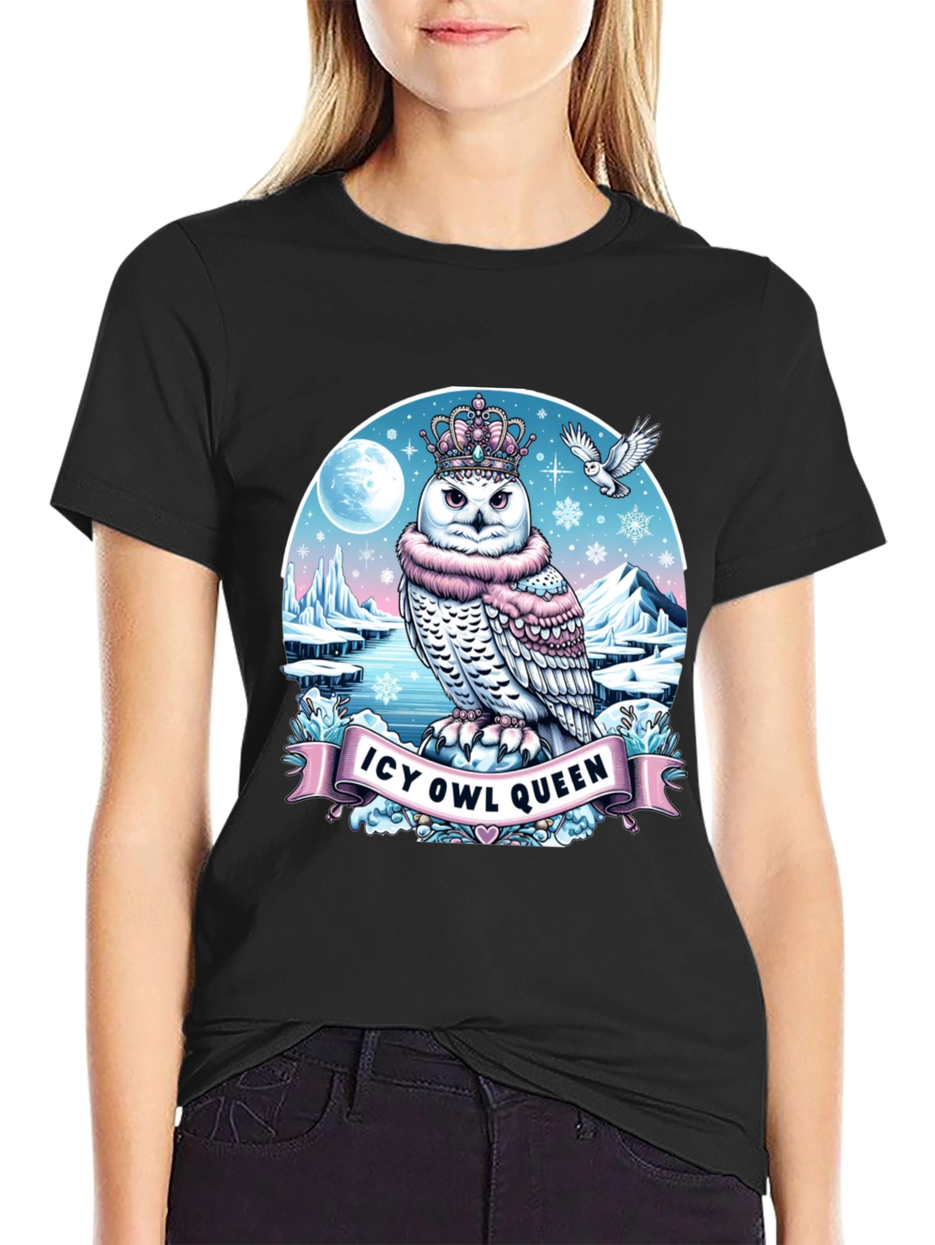 Icy Owl Queen Graphic T-Shirt