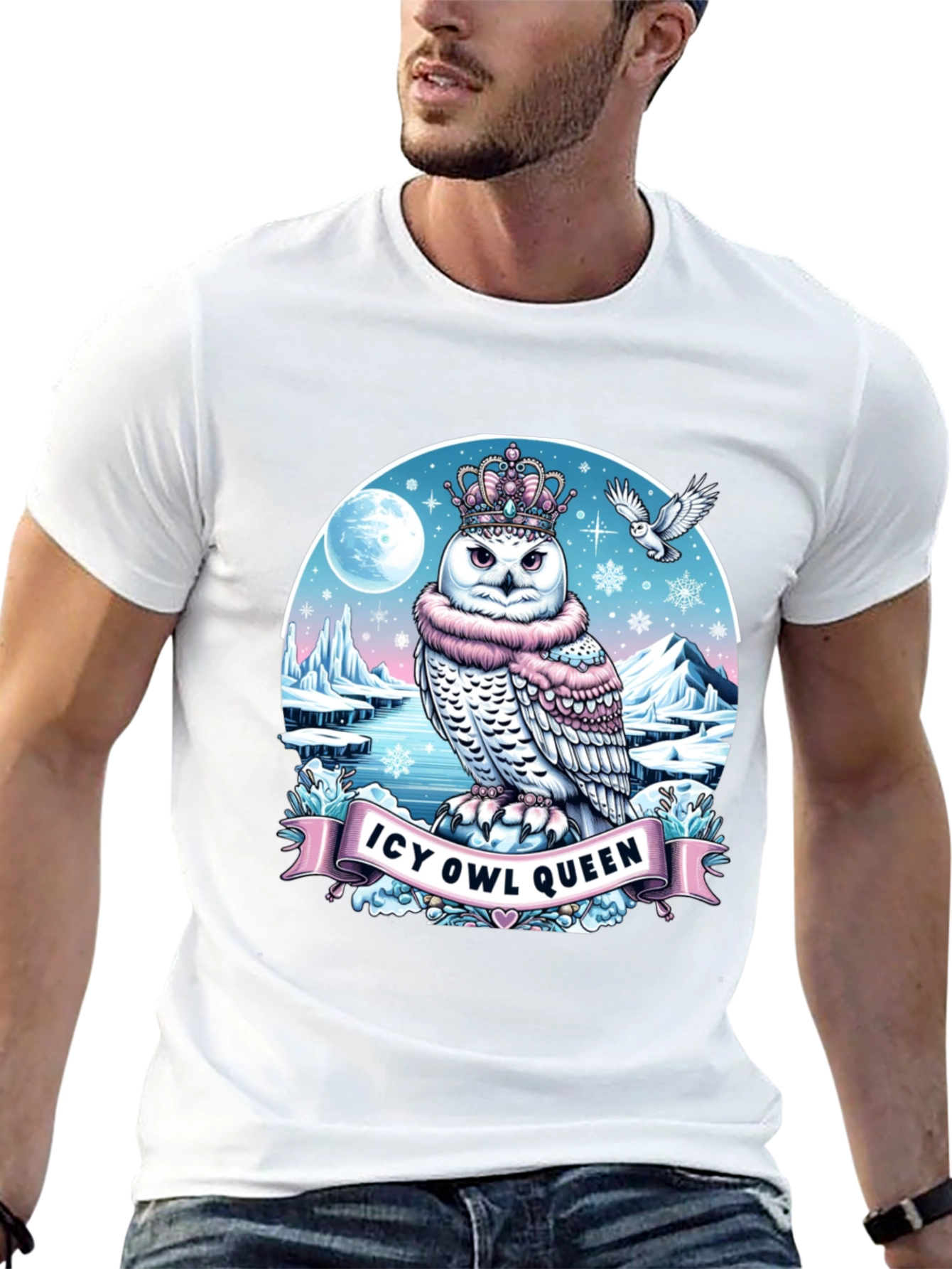 Icy Owl Queen Graphic T-Shirt