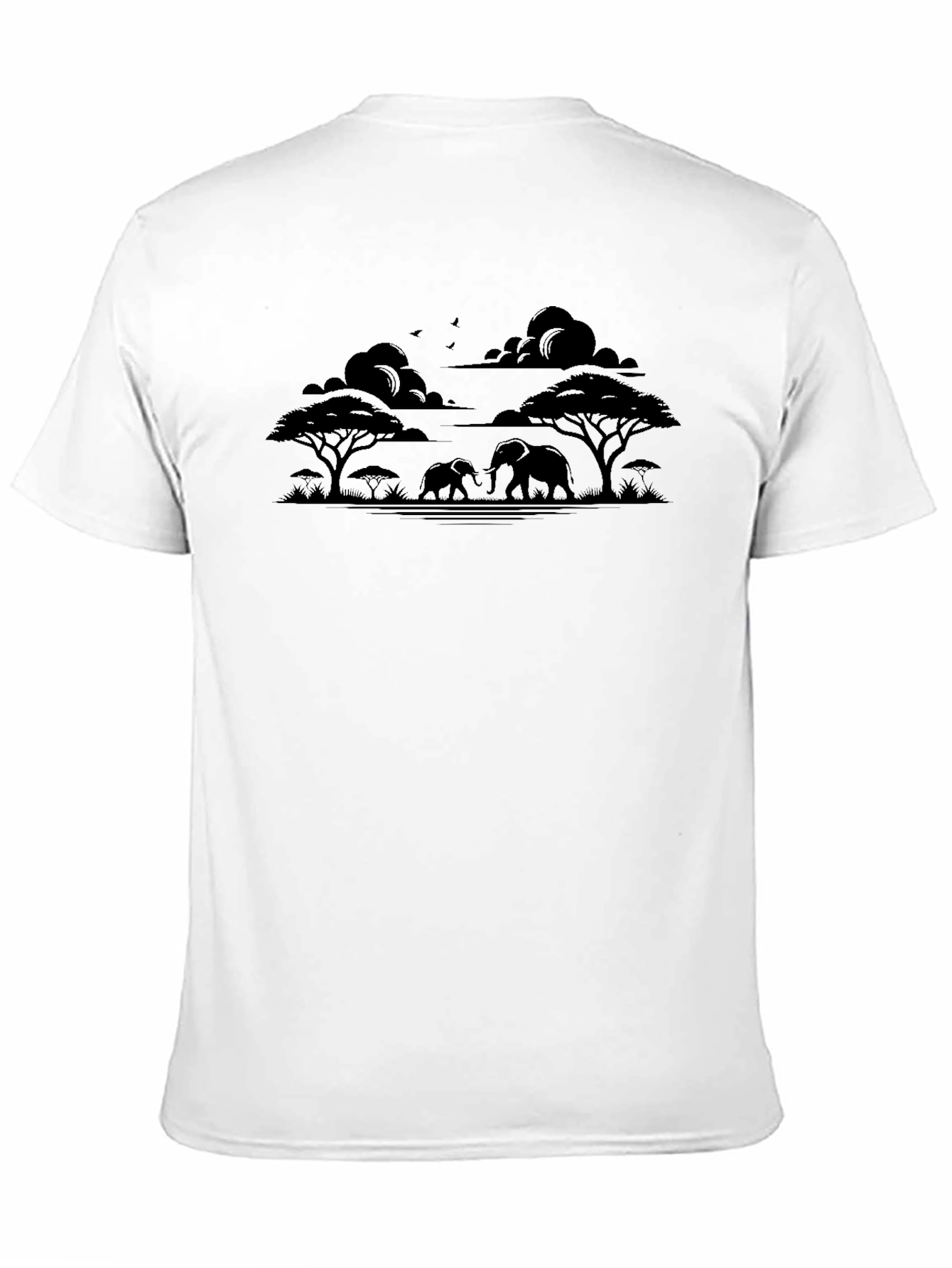 African Safari Elephant Silhouette Mens T-Shirt