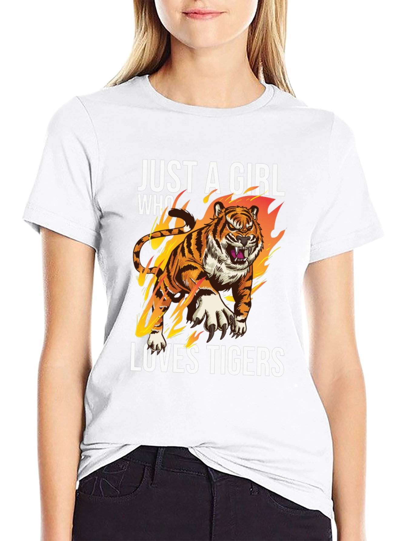Just A Girl Who Loves Tigers Graphic T-Shirt