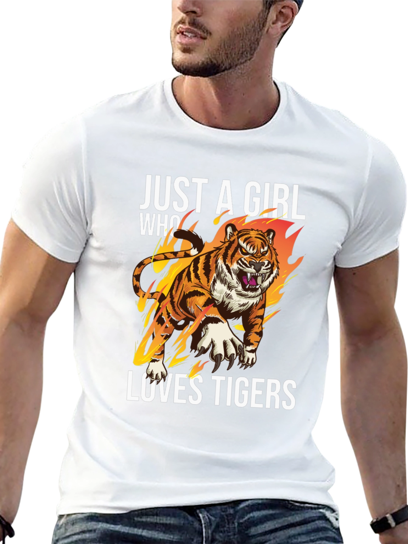 Just A Girl Who Loves Tigers Graphic T-Shirt