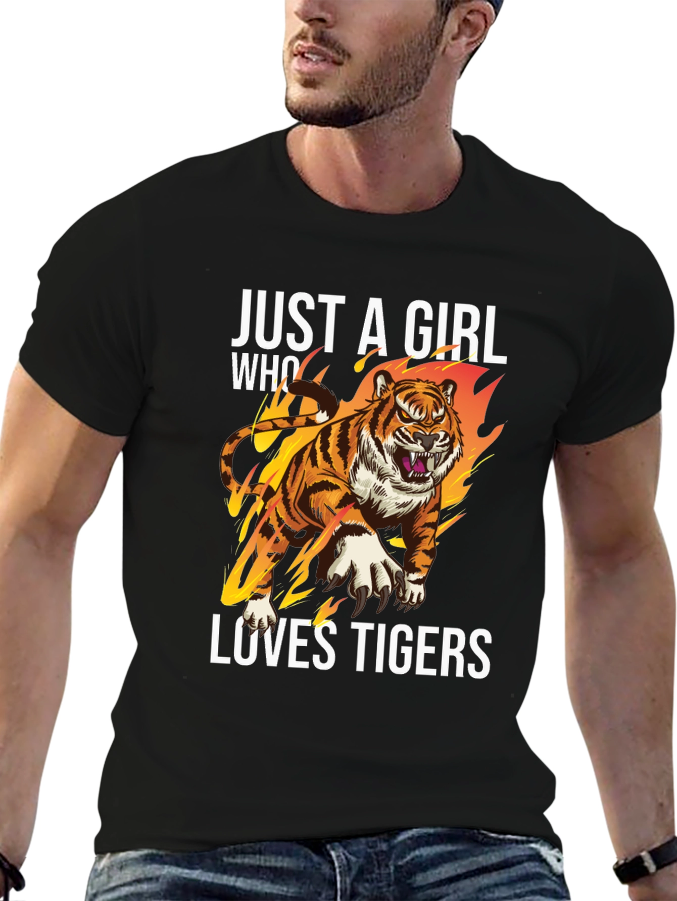 Just A Girl Who Loves Tigers Graphic T-Shirt