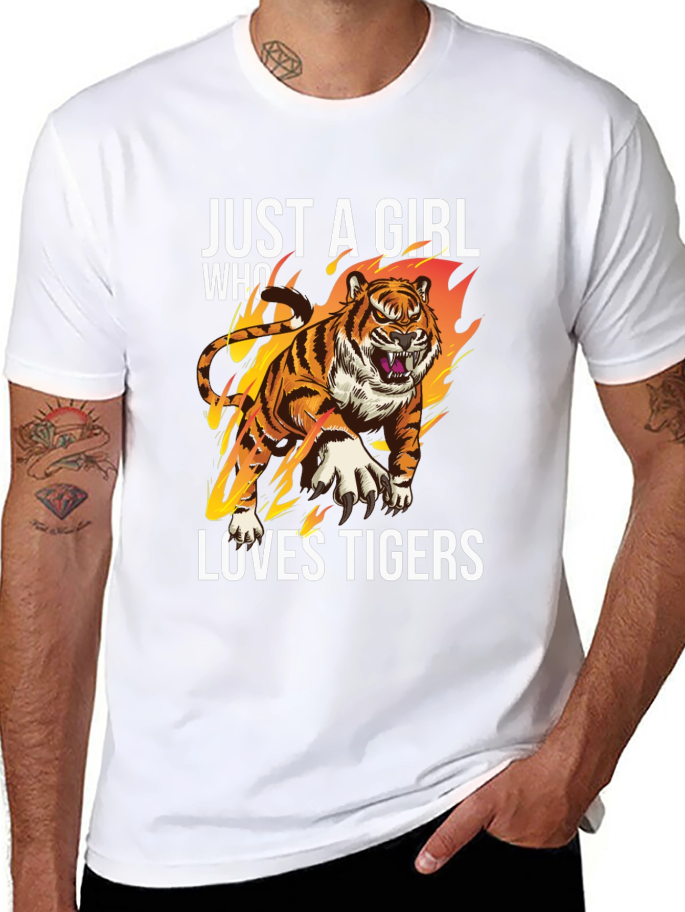 Just A Girl Who Loves Tigers Graphic T-Shirt