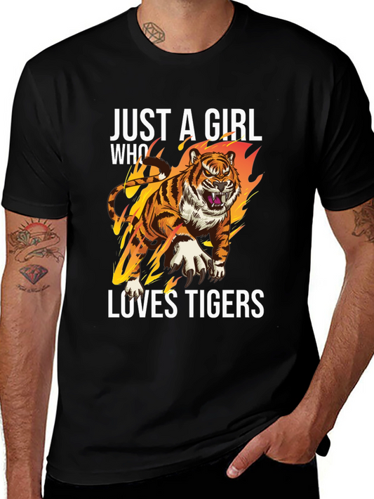Just A Girl Who Loves Tigers Graphic T-Shirt