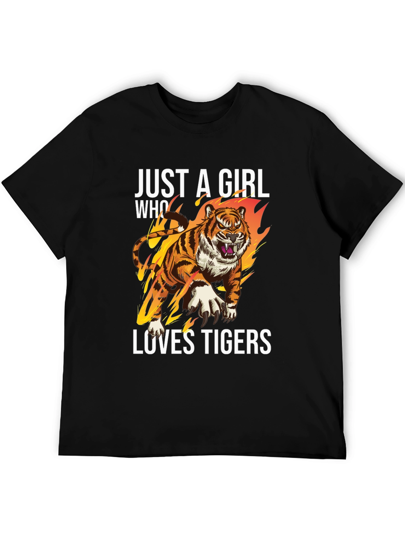 Just A Girl Who Loves Tigers Graphic T-Shirt