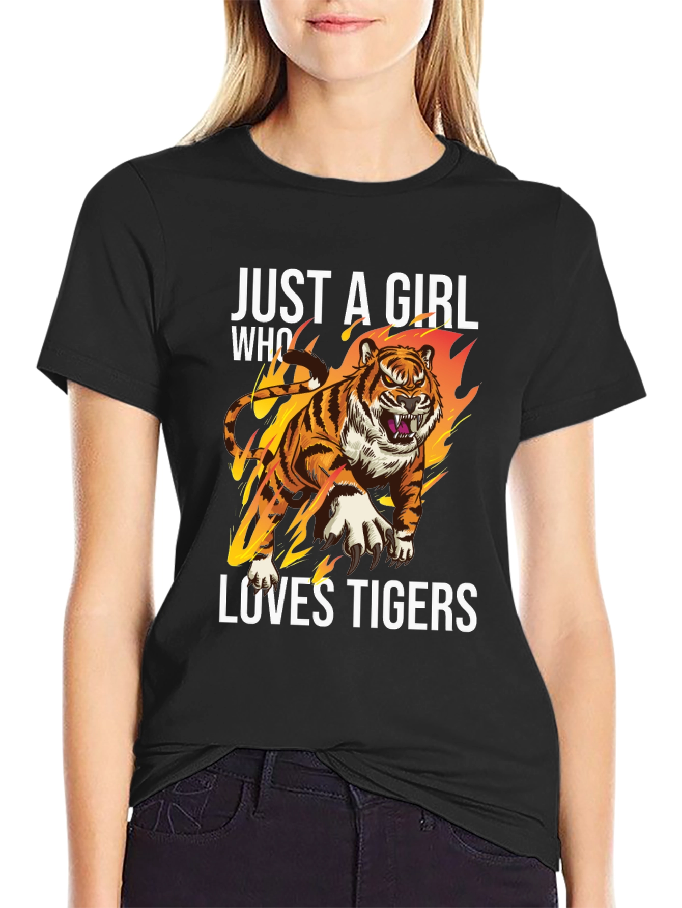Just A Girl Who Loves Tigers Graphic T-Shirt
