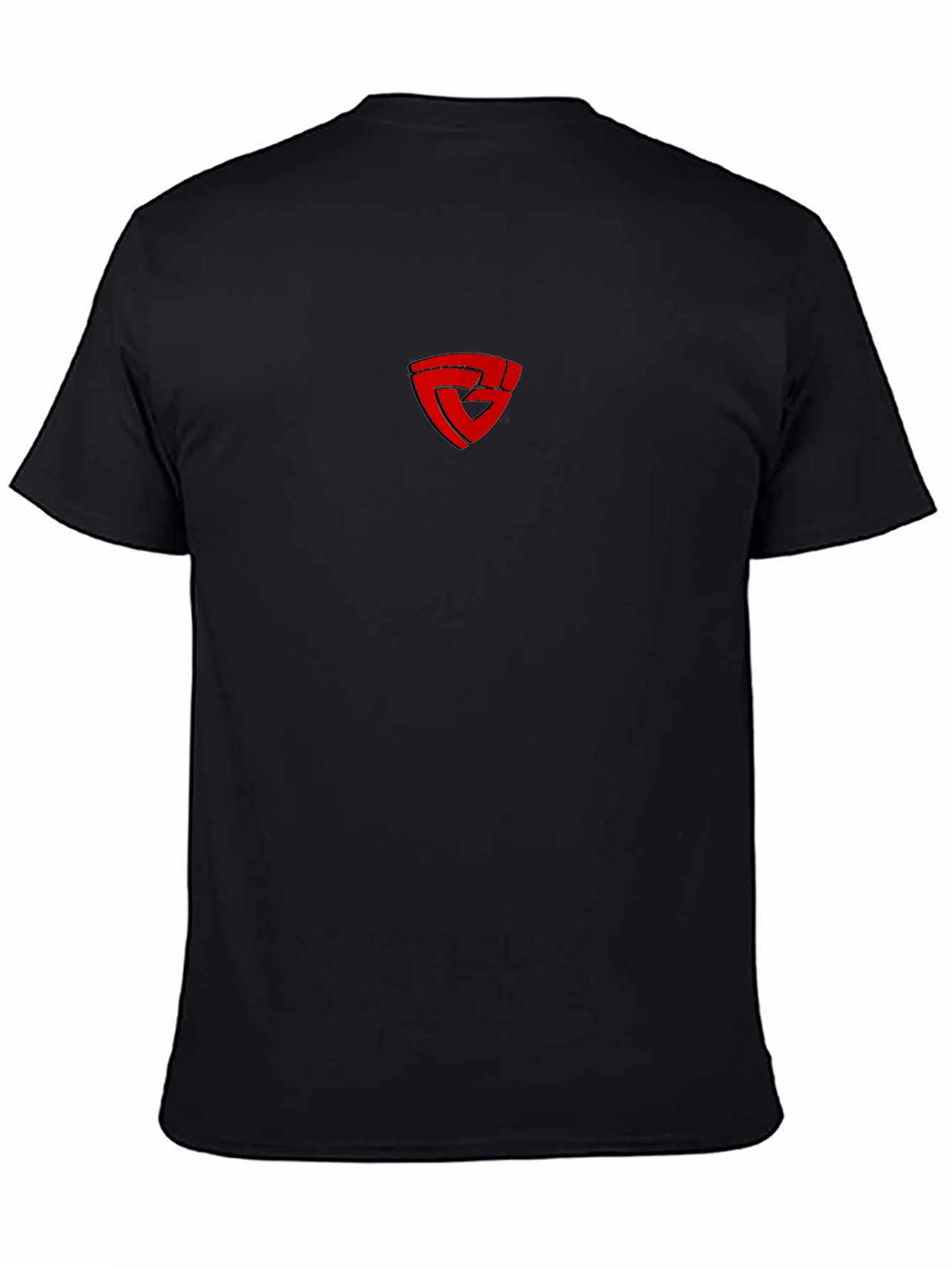 Black T-Shirt with Red Shield Graphic