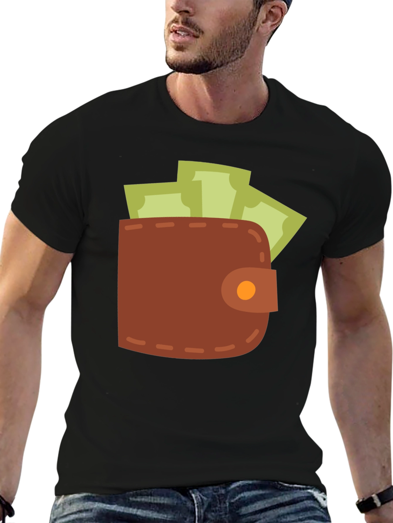 Wallet & Cash Graphic Tee - Funny Money Shirt