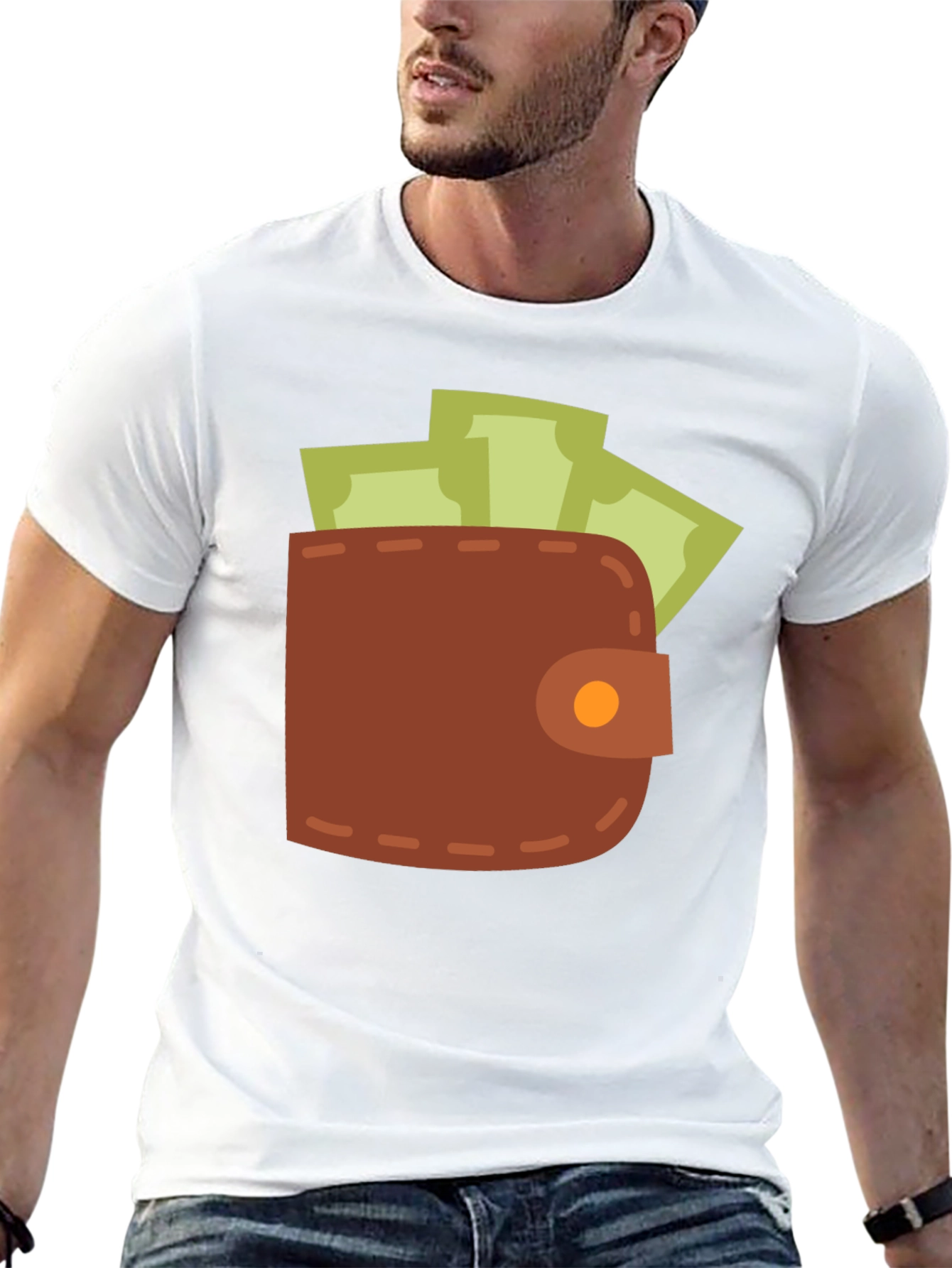 Wallet & Cash Graphic Tee - Funny Money Shirt