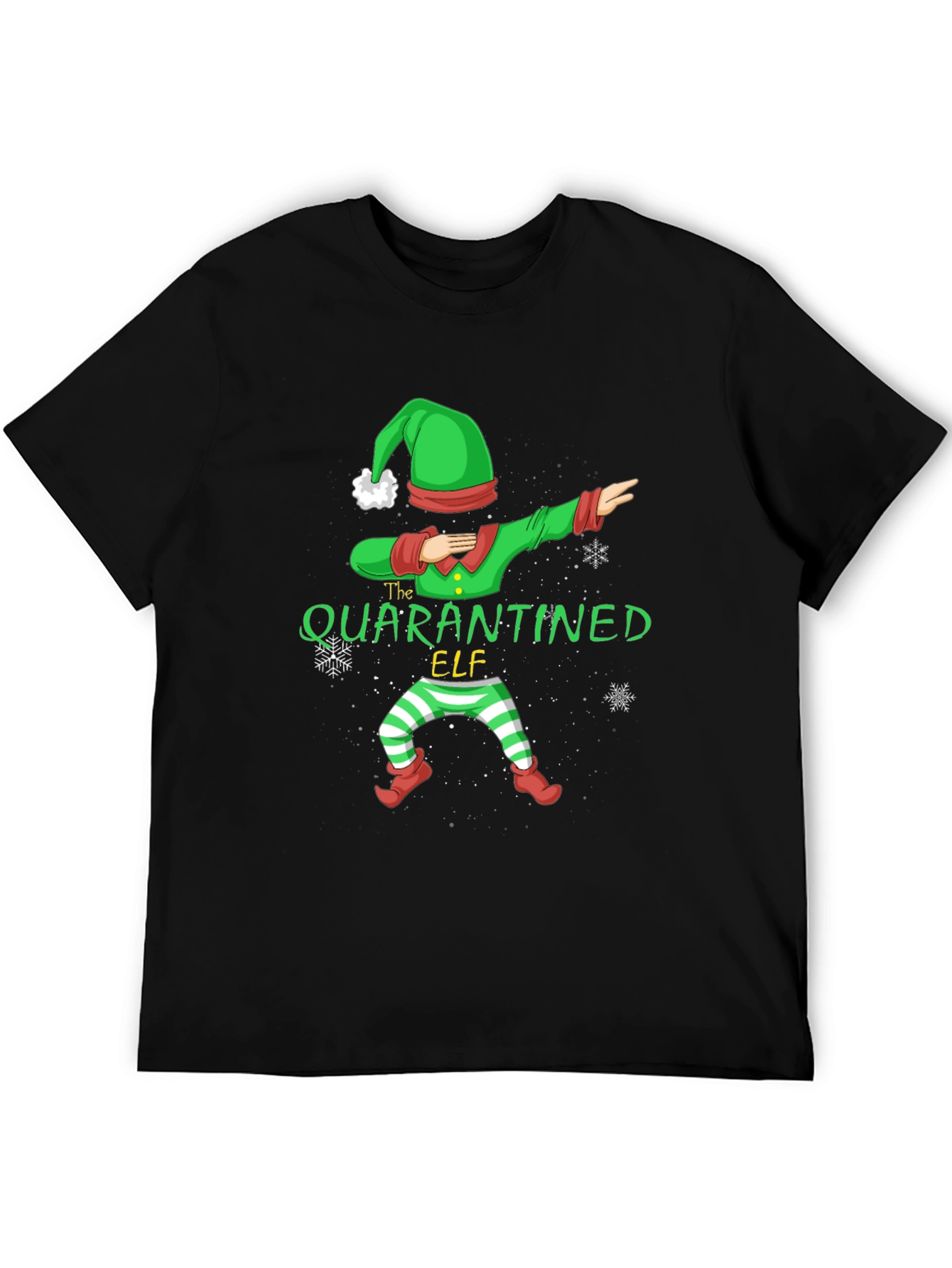 Quarantined Elf Dabbing Holiday T-Shirt