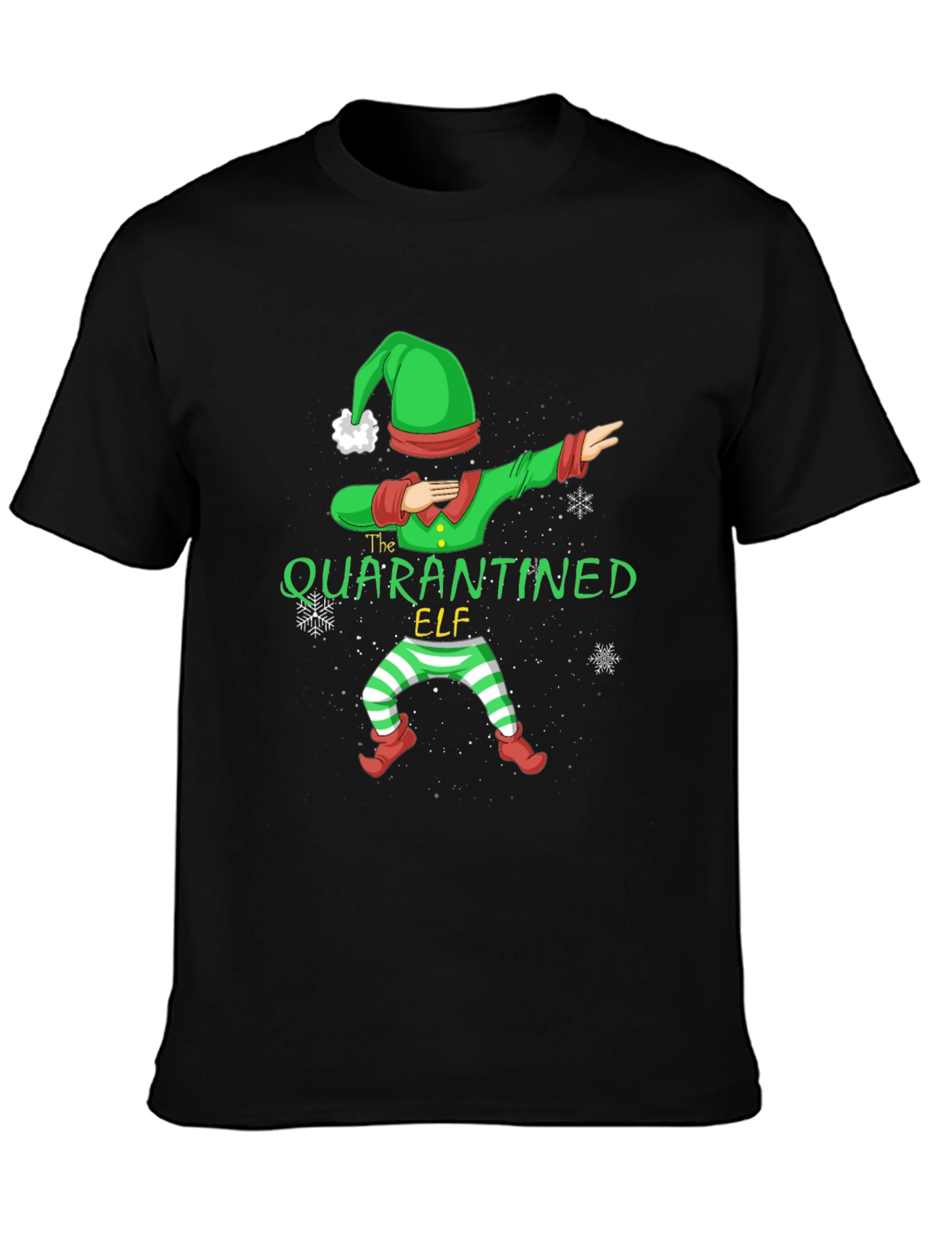 Quarantined Elf Dabbing Holiday T-Shirt