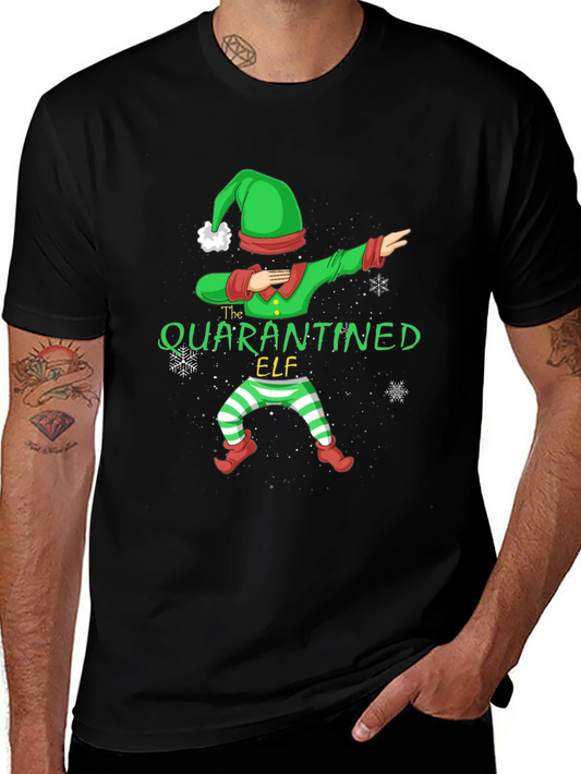 Quarantined Elf Dabbing Holiday T-Shirt
