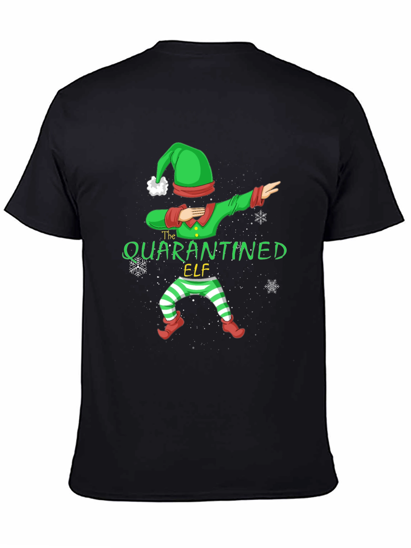 Quarantined Elf Dabbing Holiday T-Shirt