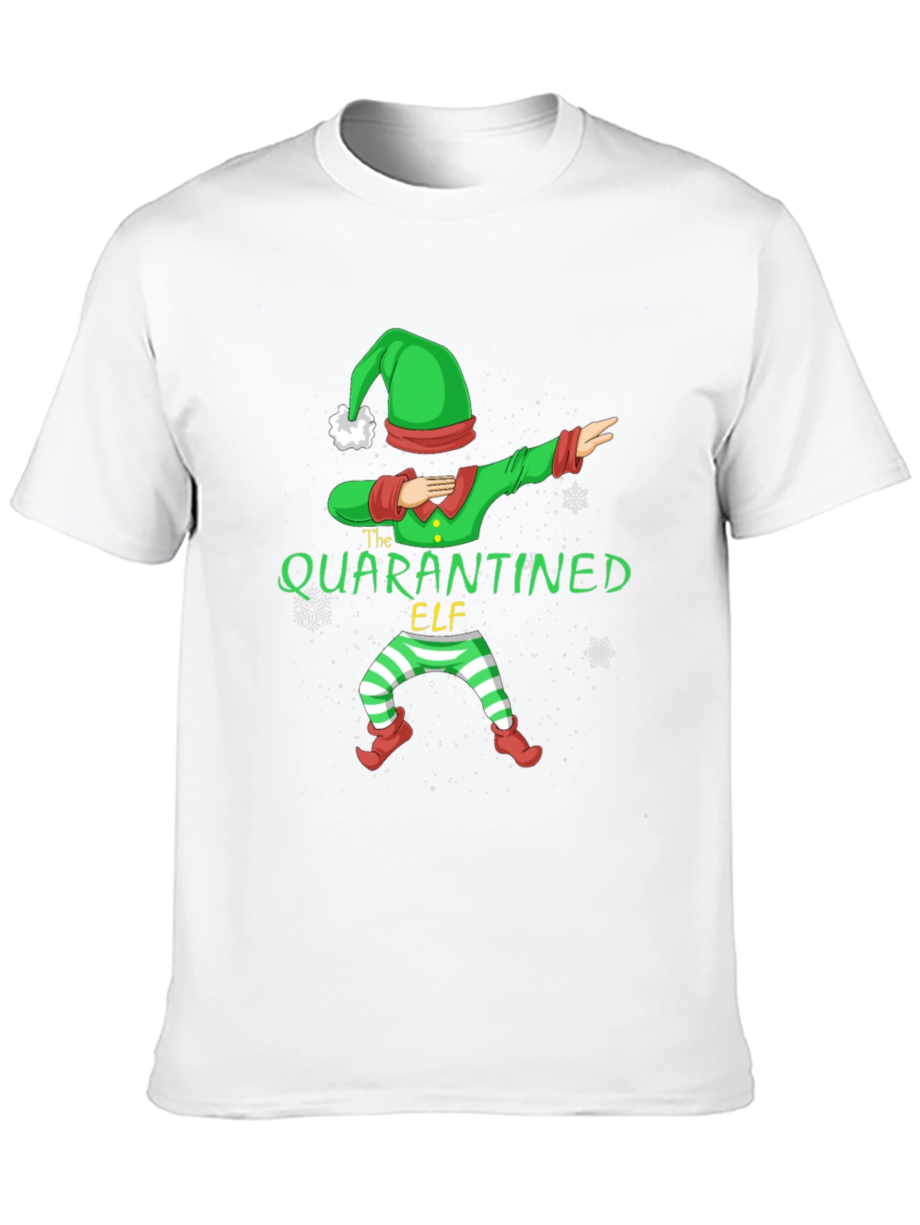 Quarantined Elf Dabbing Holiday T-Shirt