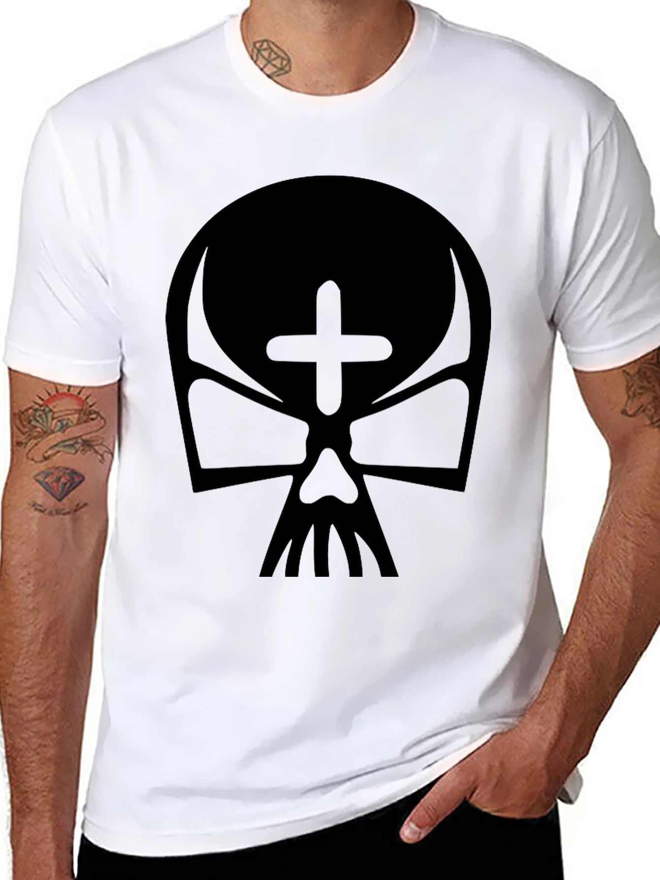 Skull Graphic Black T-Shirt - Edgy Style