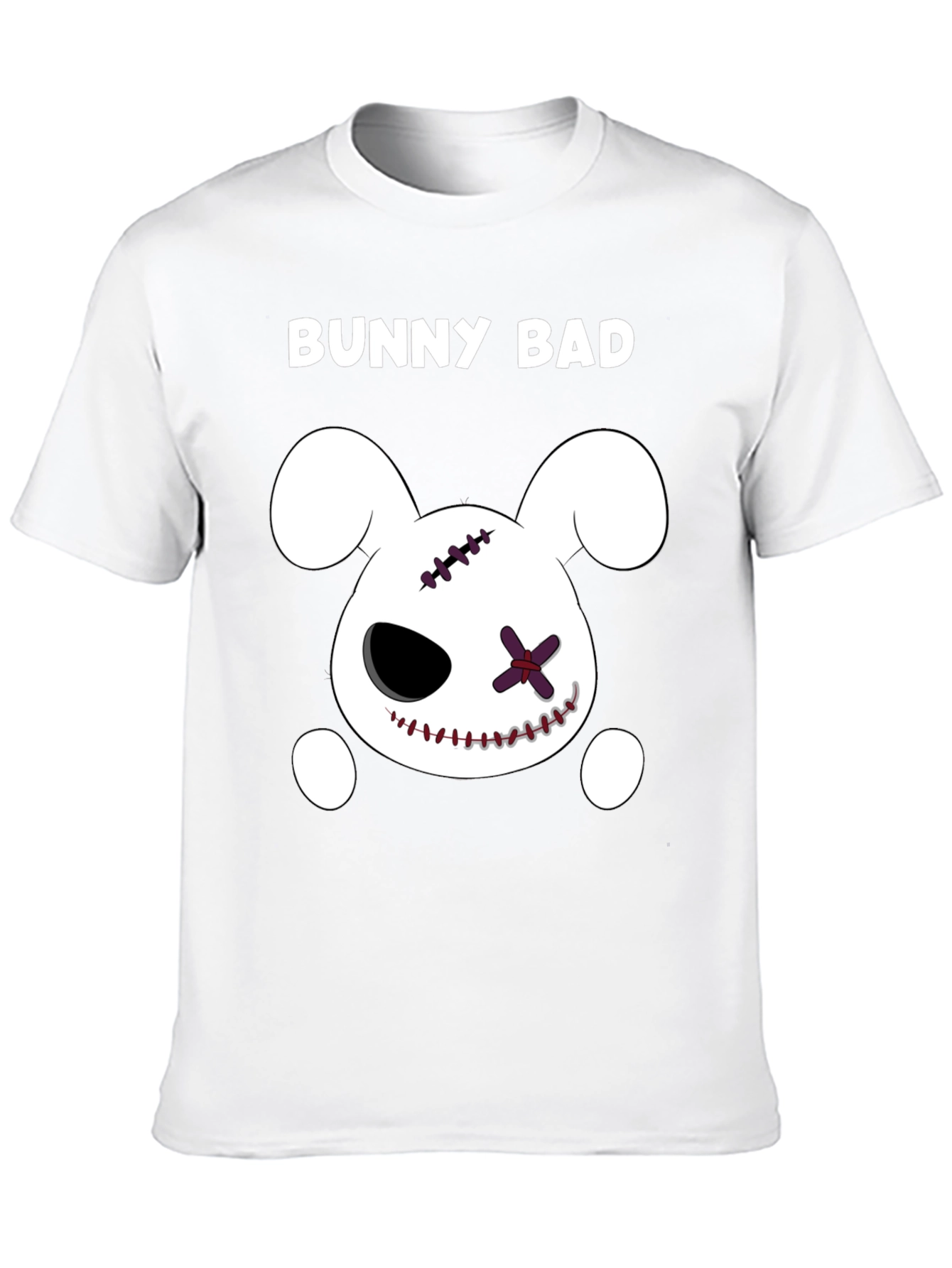 Bunny Bad Graphic Tee - Black Cotton Casual T-Shirt