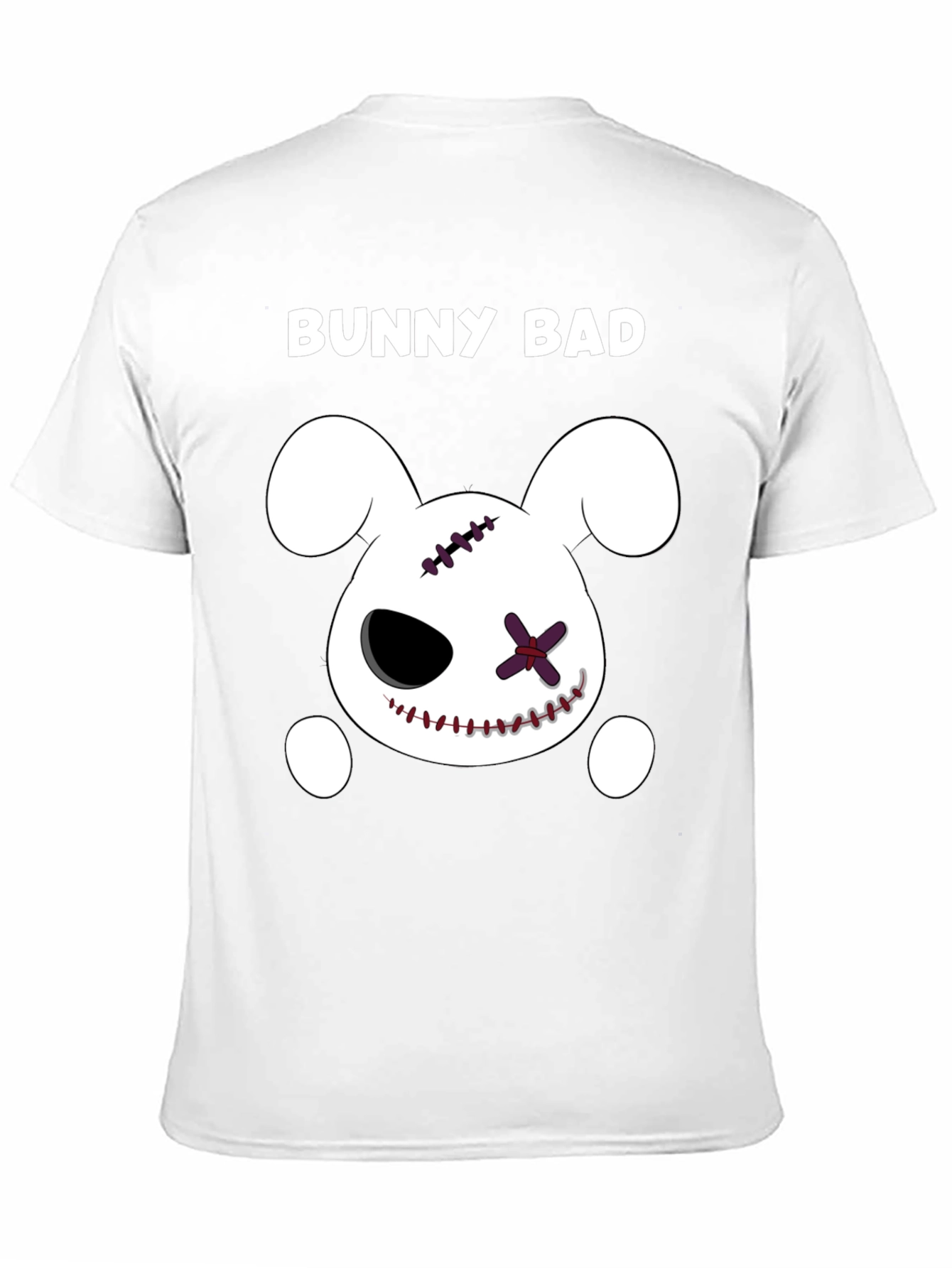 Bunny Bad Graphic Tee - Black Cotton Casual T-Shirt