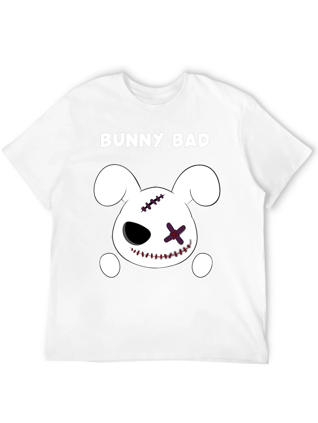 Bunny Bad Graphic Tee - Black Cotton Casual T-Shirt