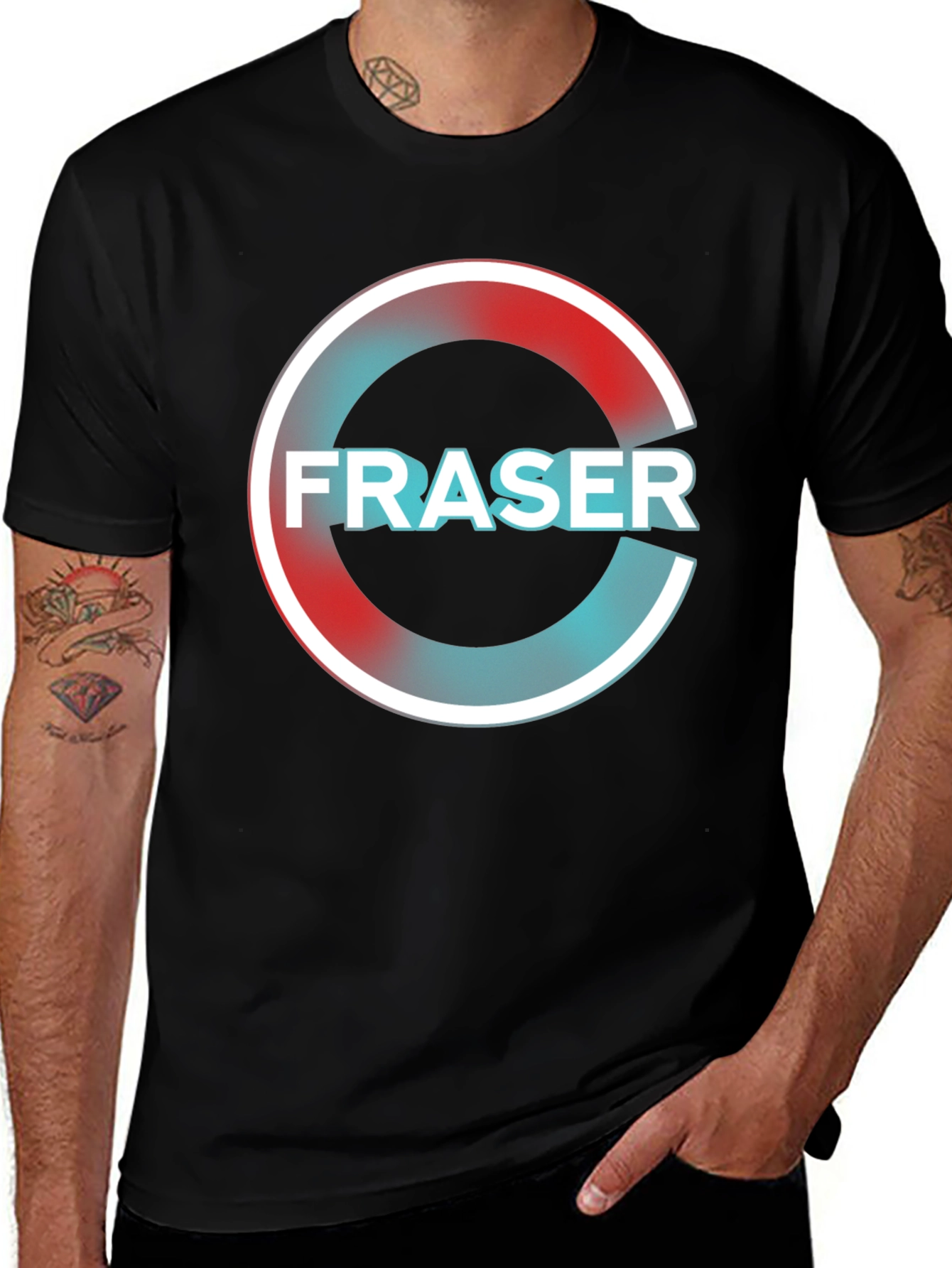 Fraser Graphic Print T-Shirt - Black Casual Tee