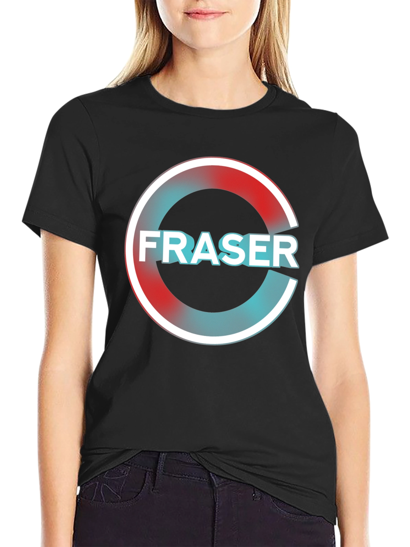 Fraser Graphic Print T-Shirt - Black Casual Tee