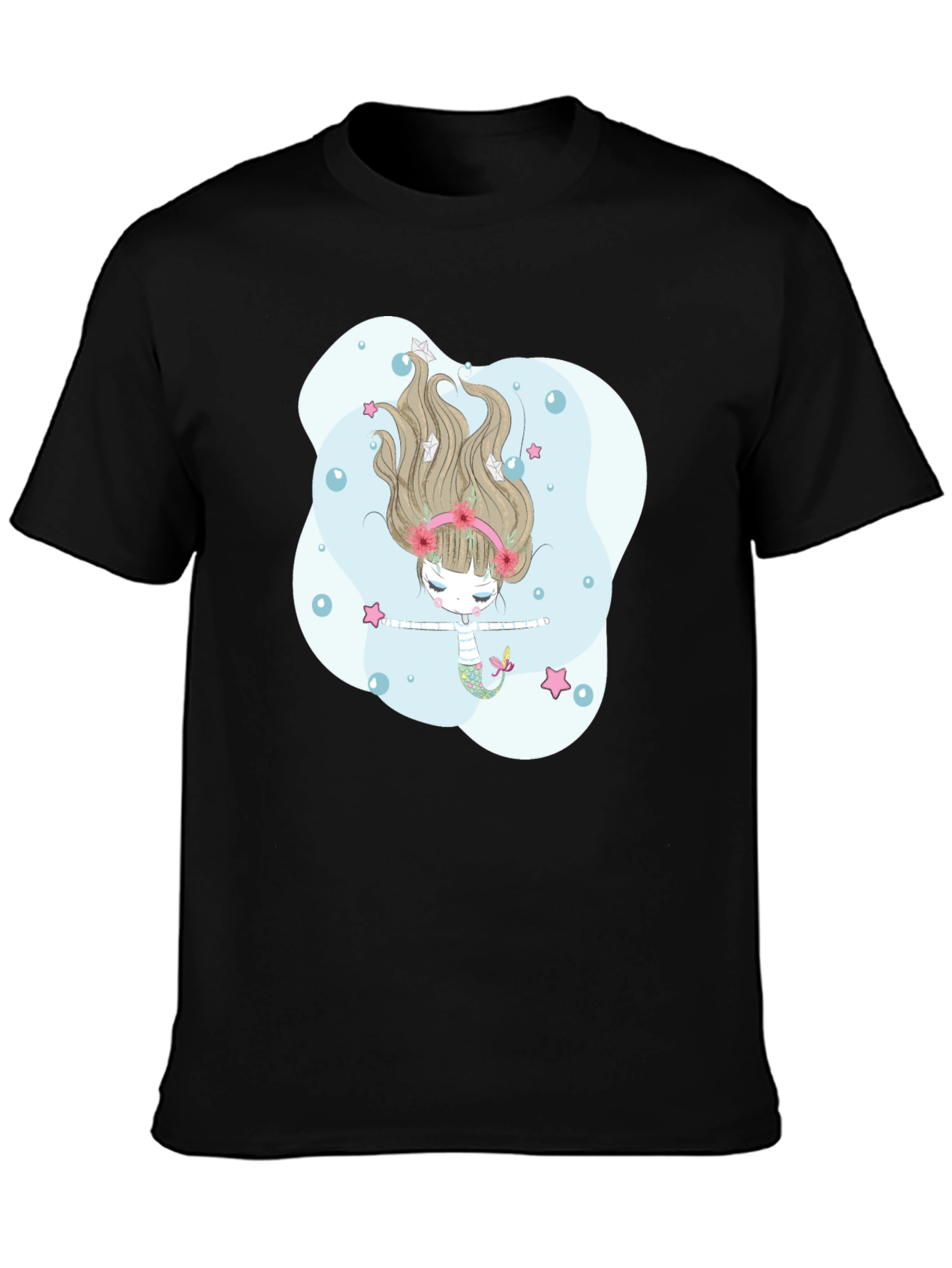 Mermaid Graphic Tee - Mens Black T-Shirt